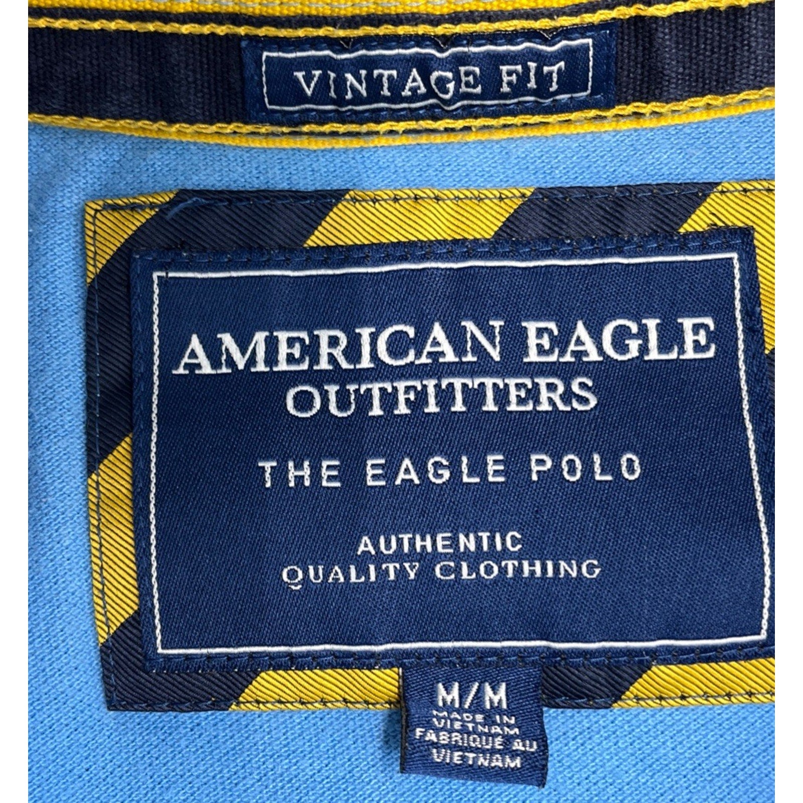 Vintage Fit American Eagle Outfitters Men's Polo Shirt Size M Blue