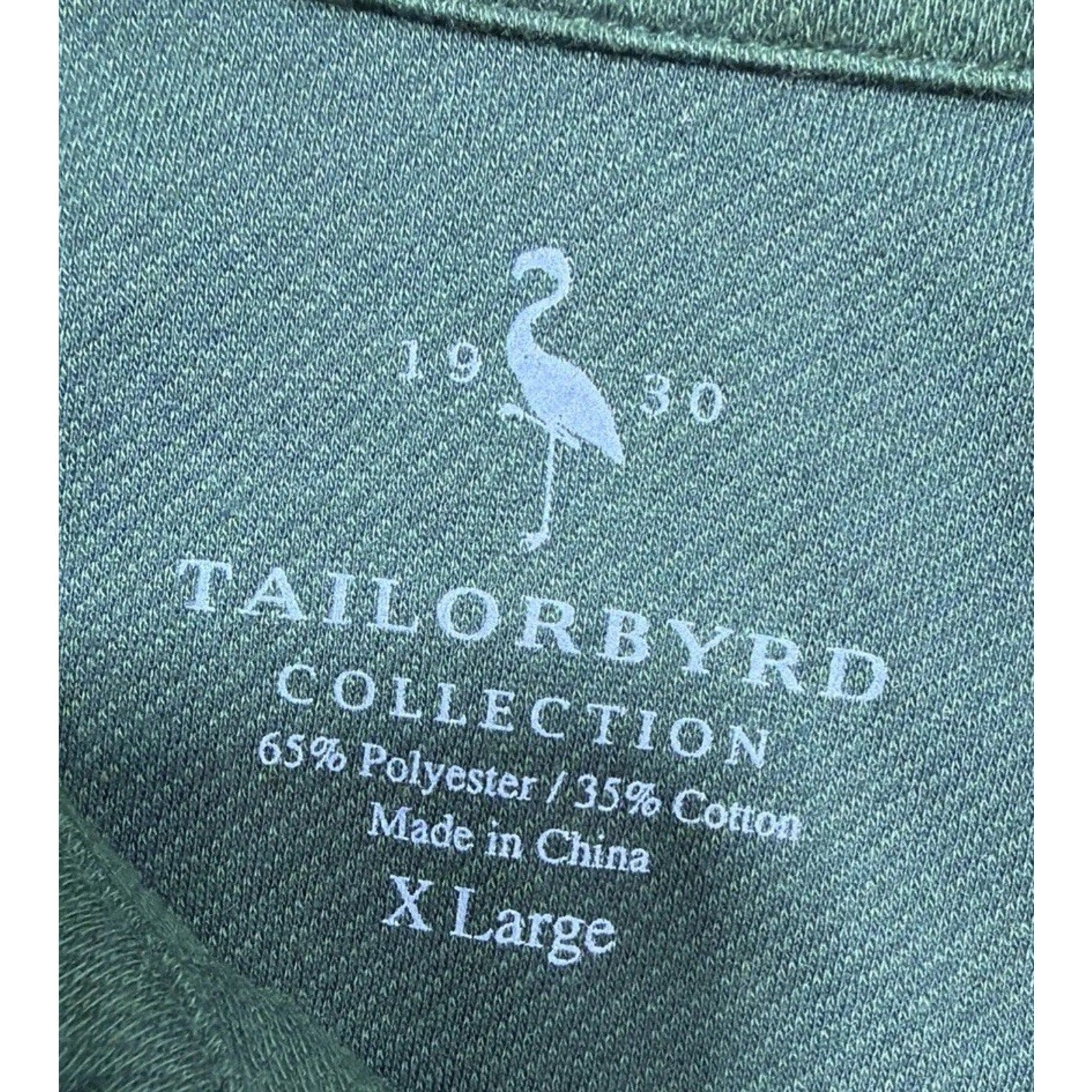 TailorByrd Men's Long Sleeve Twill Knit Polo shirt - Green XL