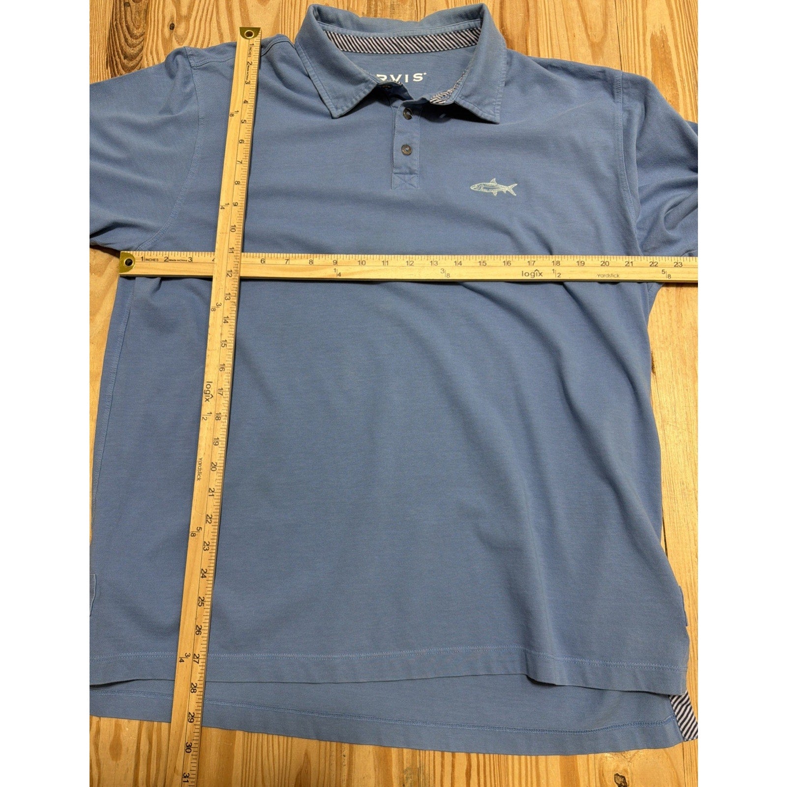 Orvis Mens L Size Collared Sweatshirt Blue Cotton Outdoor Fishing Pullover