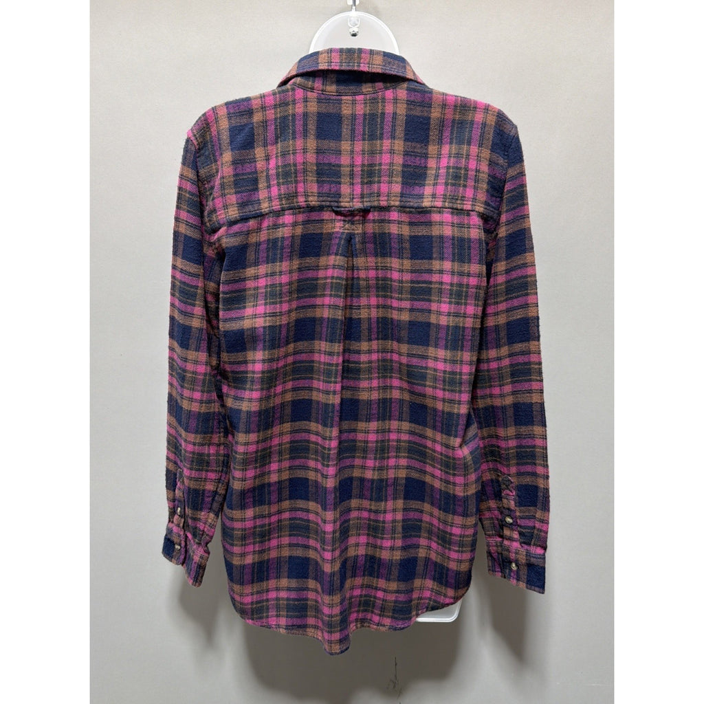 American Eagle Amazingly Soft Shirt Womens M Boyfriend Fit Button Up Plaid