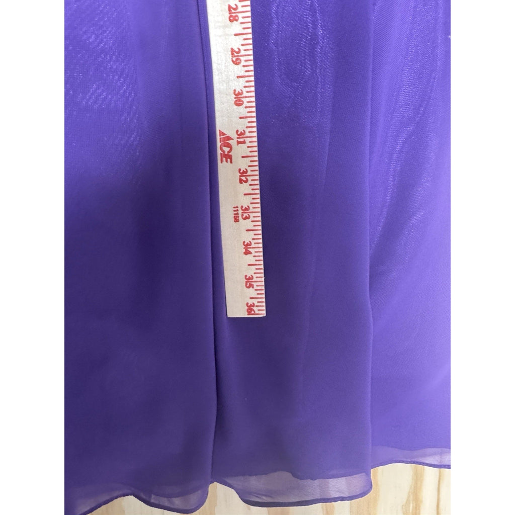 AZDRESS Purple Prom Dress Lace Back Chiffon Formal Evening Gown Maxi NWT Large