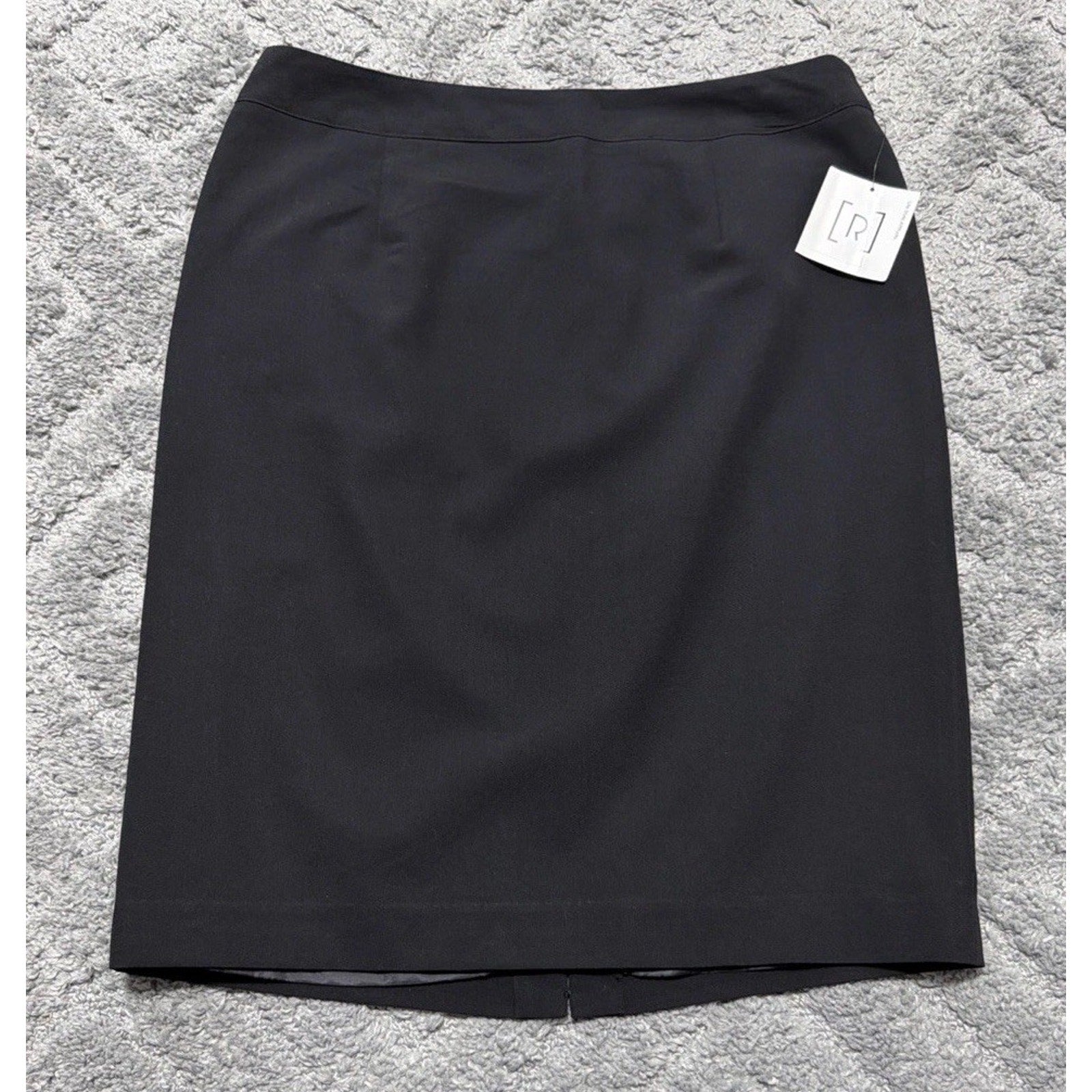 New Womens Black Relativity Flat Front Lined Skirt Size 12