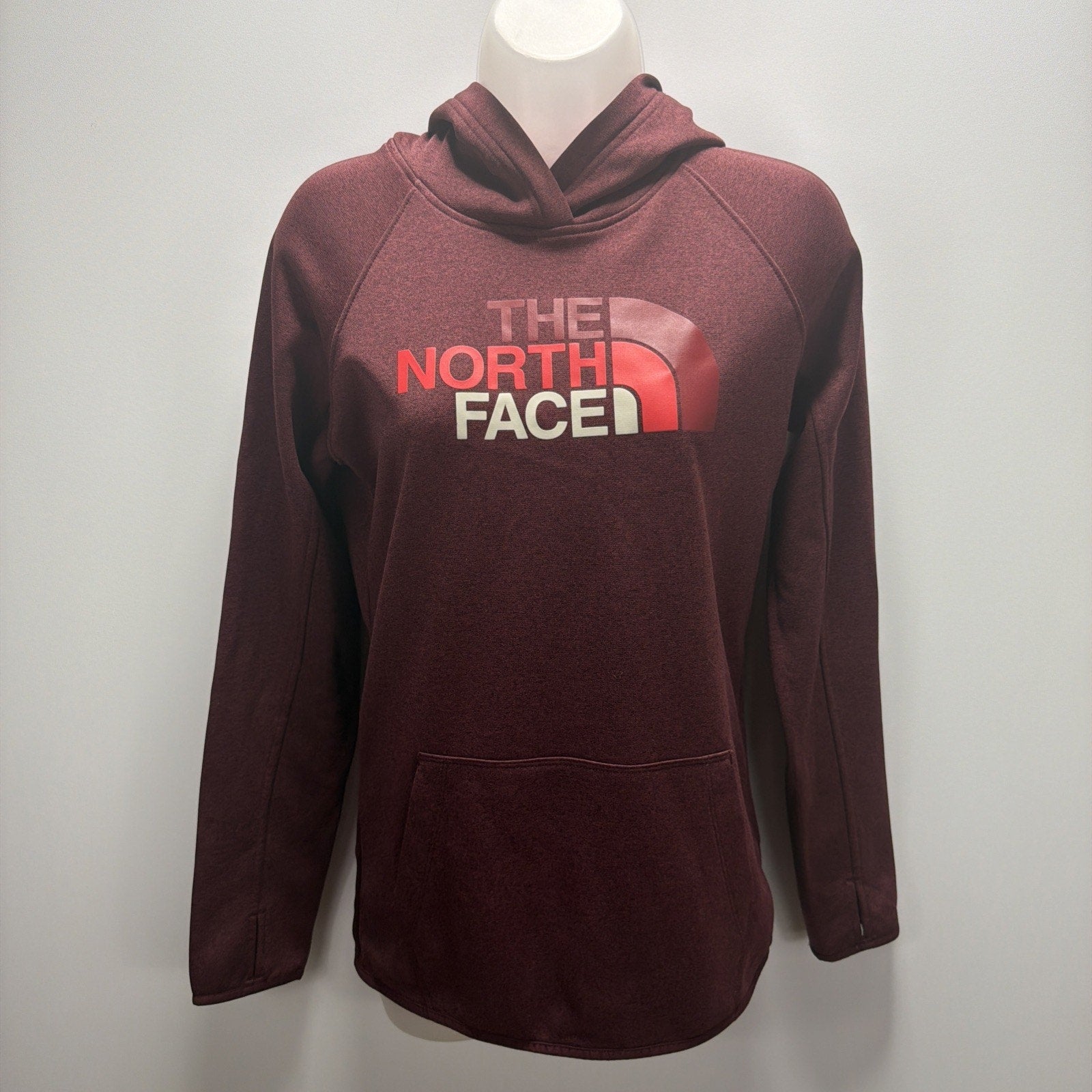 The North Face Womens Half Dome Logo Hoodie Jacket Size S Maroon Pullover Mint