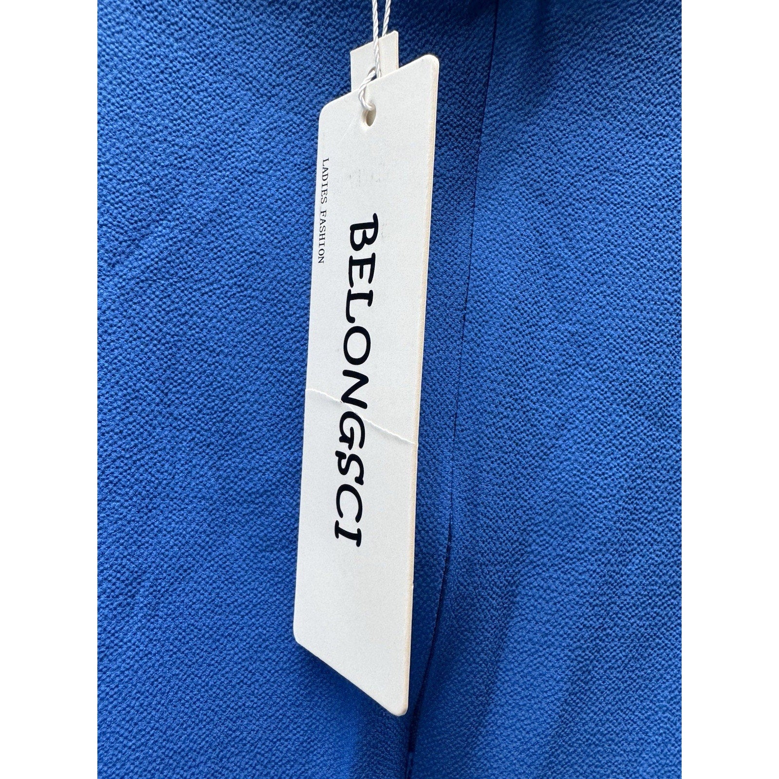 BELONGSCI Blue Dress V-Neck Bell Sleeve Shift Dress Mini Dress Women’s Size S