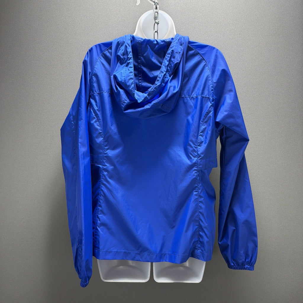 EDDIE BAUER Women's M Packable Rain Jacket Royal Blue Company Logo Karmak