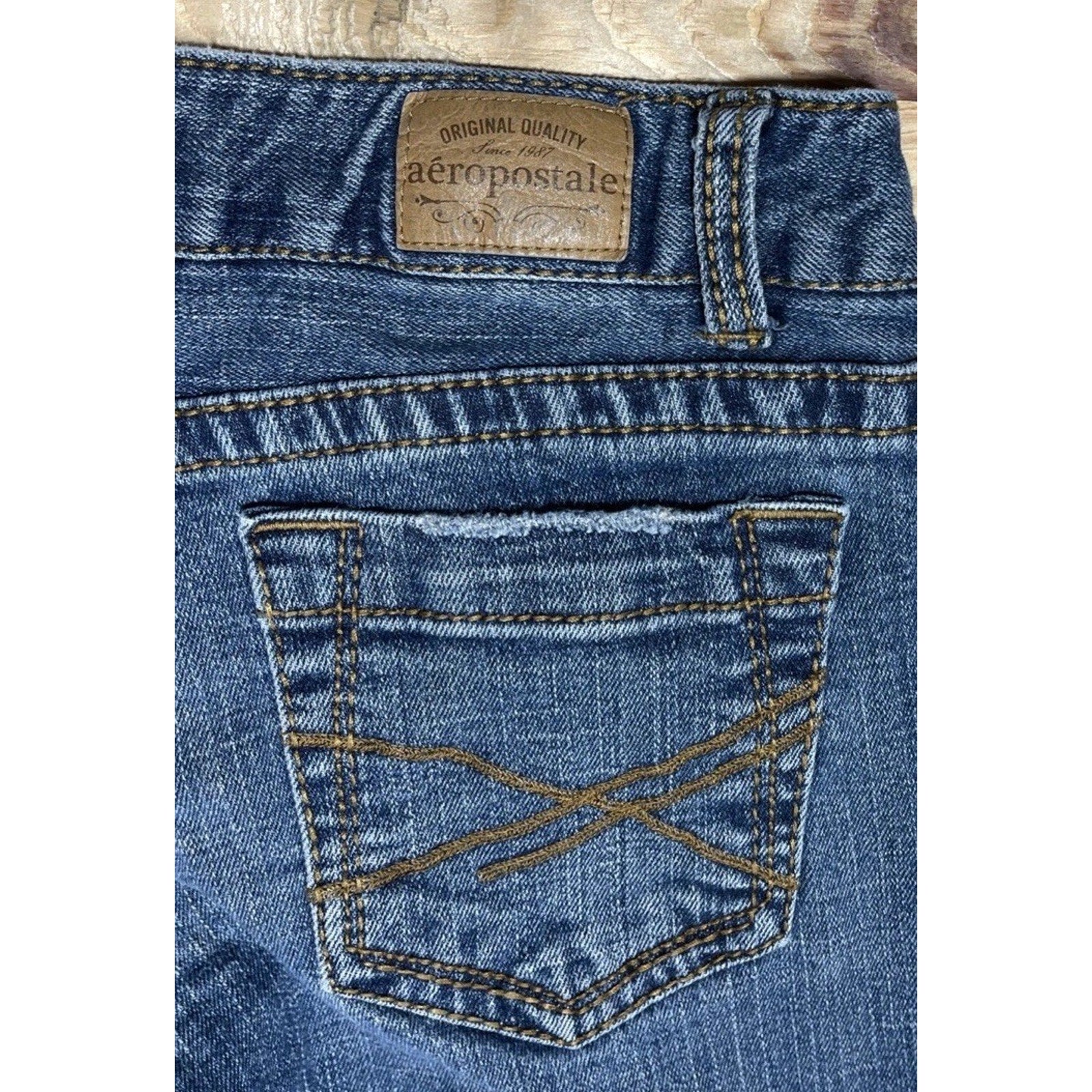Aeropostale Jeans Size 3/4 Hailey Skinny Flare Blue Denim Pockets Zip Fly