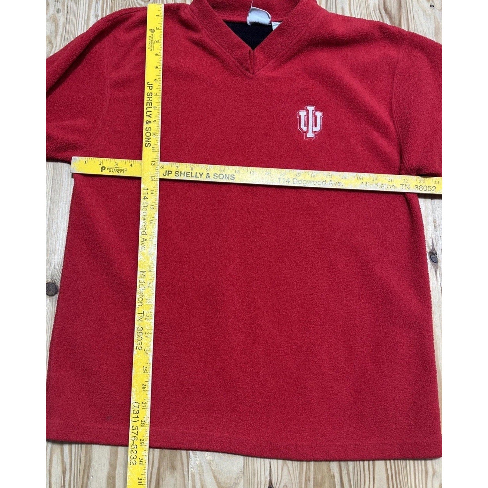 Vintage Indiana Hoosiers Pro Edge 1/4 Zip Fleece Men's L Pullover Red