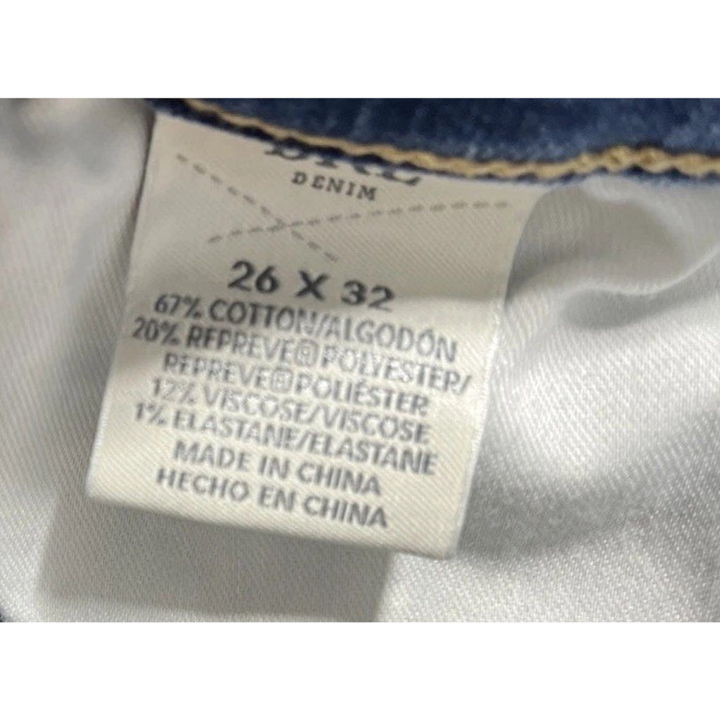 BKE Payton Jeans Womens 26x32 Mid Rise Straight Universal Fit Distressed Denim