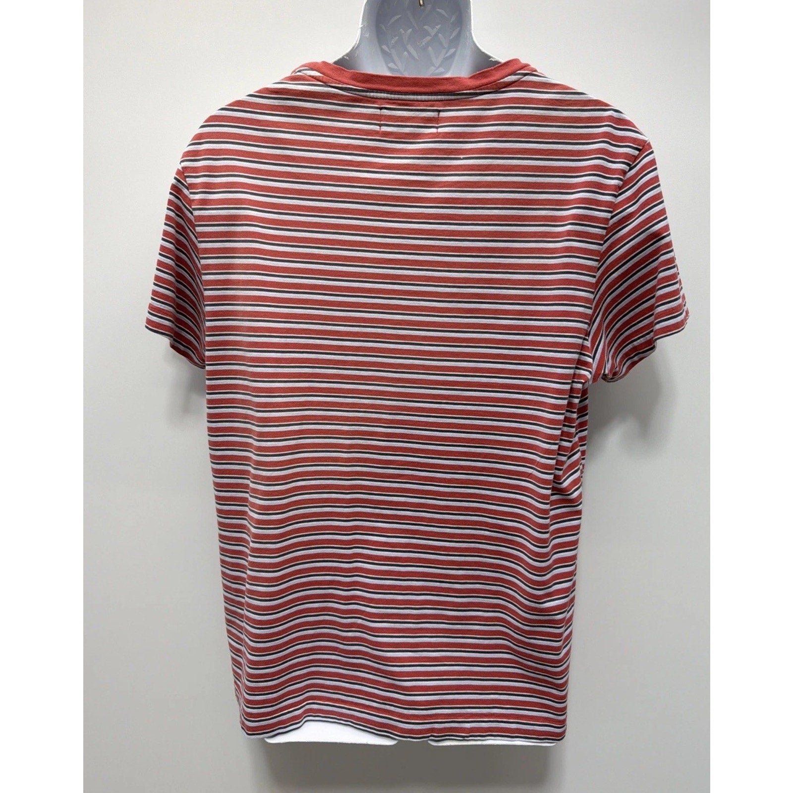 Vtg Polo by Ralph Lauren Men TShirt L Orange Stripe Short Sleeve