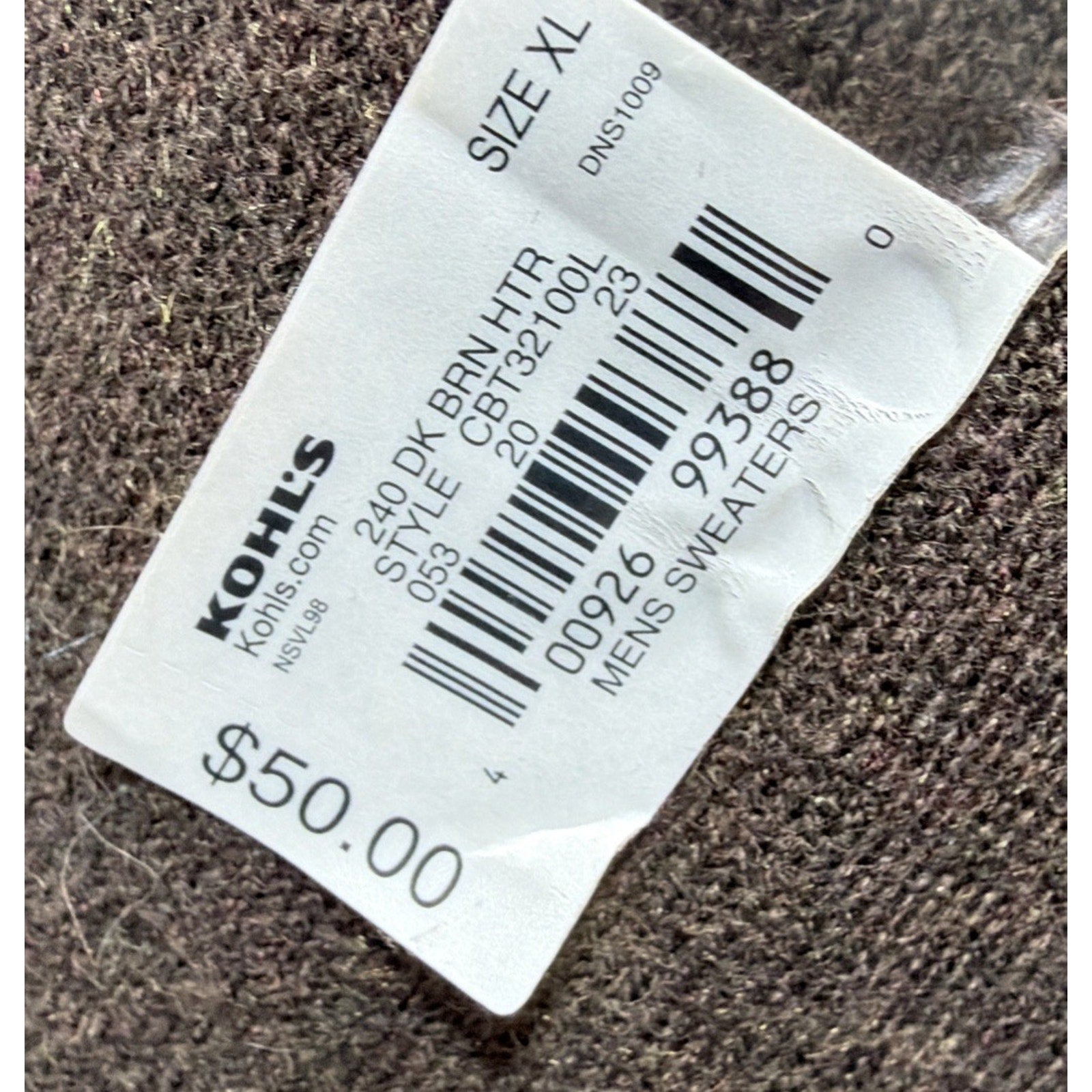 NWT Men's Croft & Barrow Dark Heather Brown Signature Polo Sweater Size XL