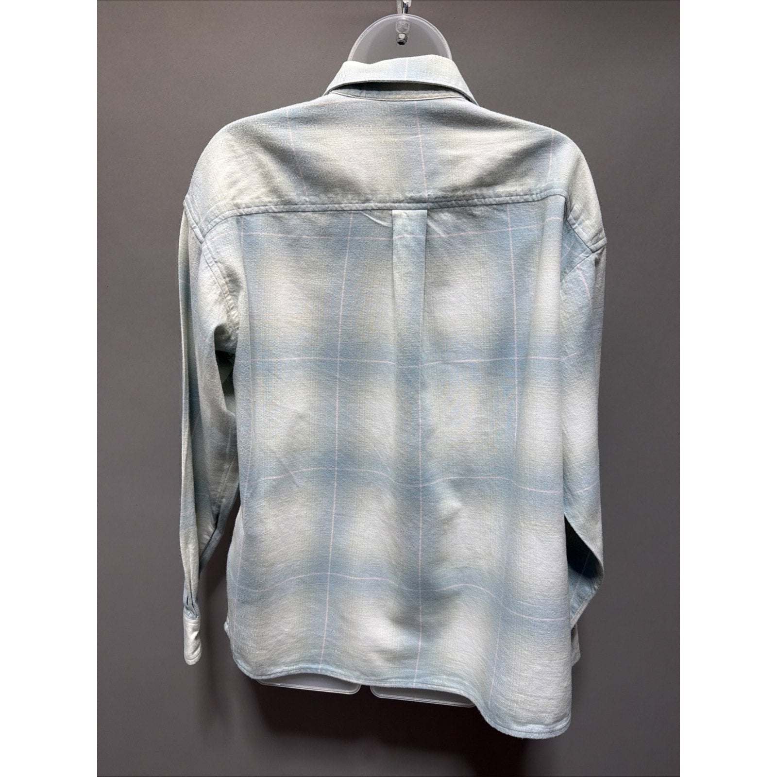 Levi's WoMen's Blue White Plaid Flannel Button-Up Shirt Long Sleeve M