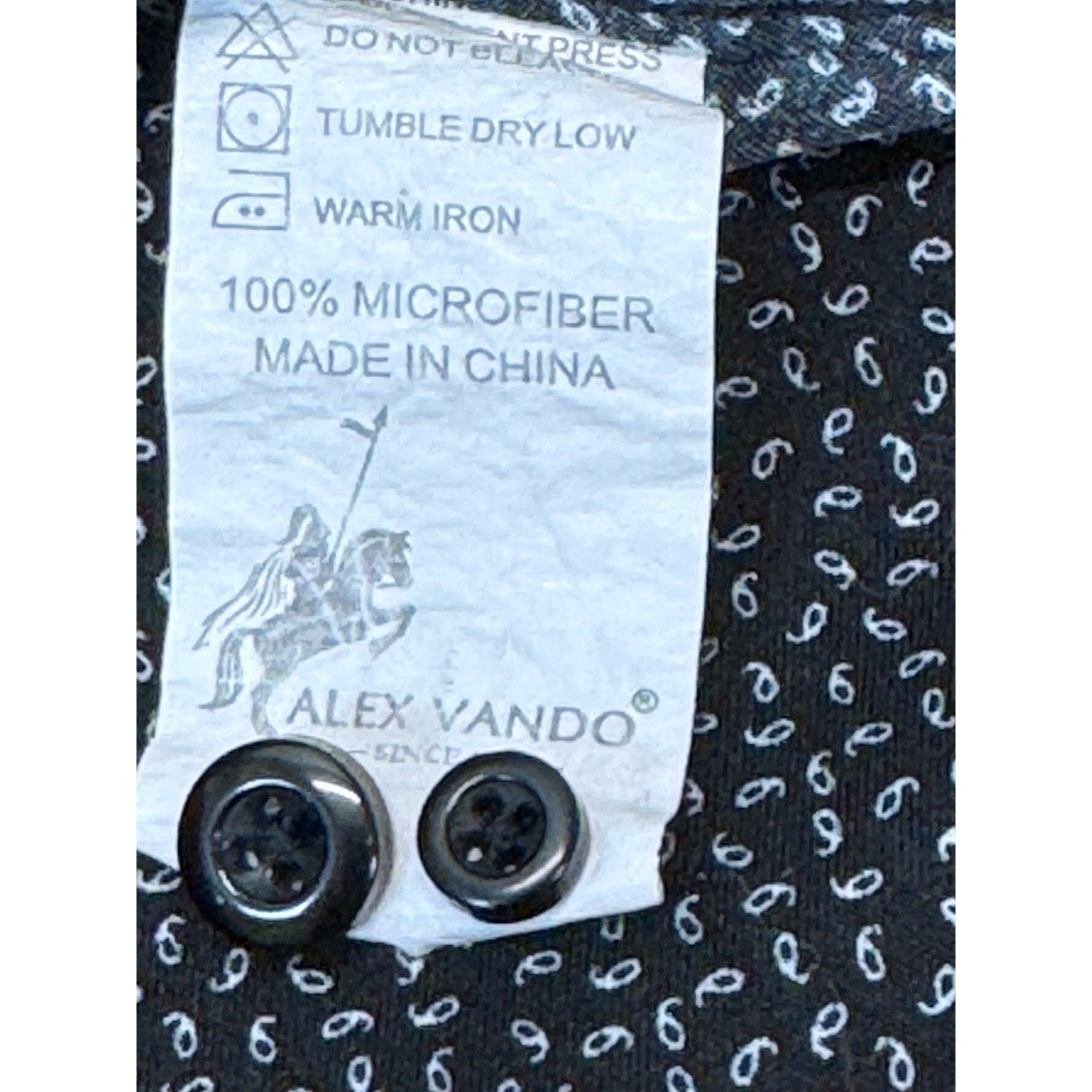 Alex Vando Wrinkle Free Microfiber Button Front Fancy Cuff Dress Shirt Large