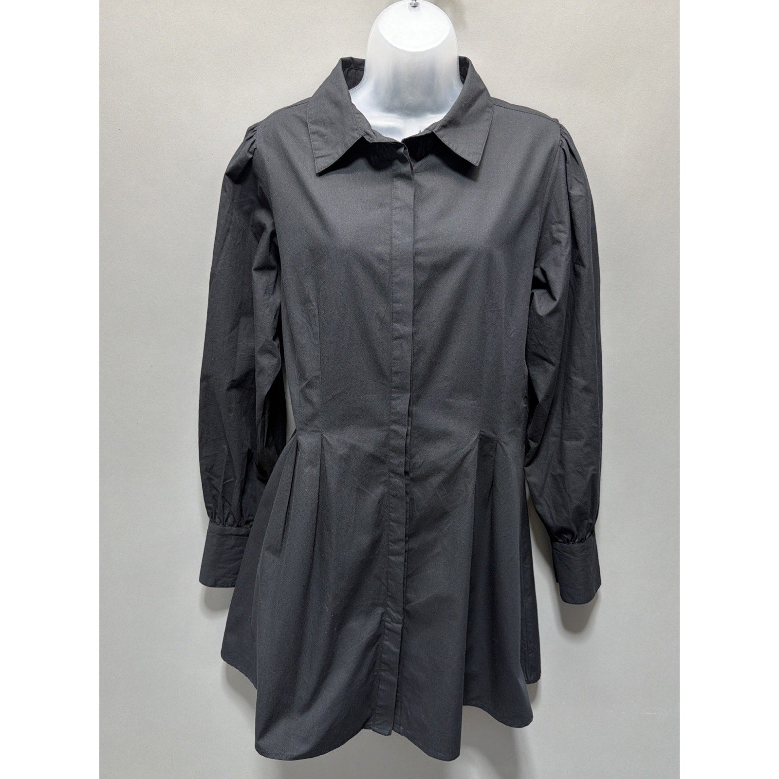 In The Style X Pierre Sian Utility Dress In Black Button Up Size 12
