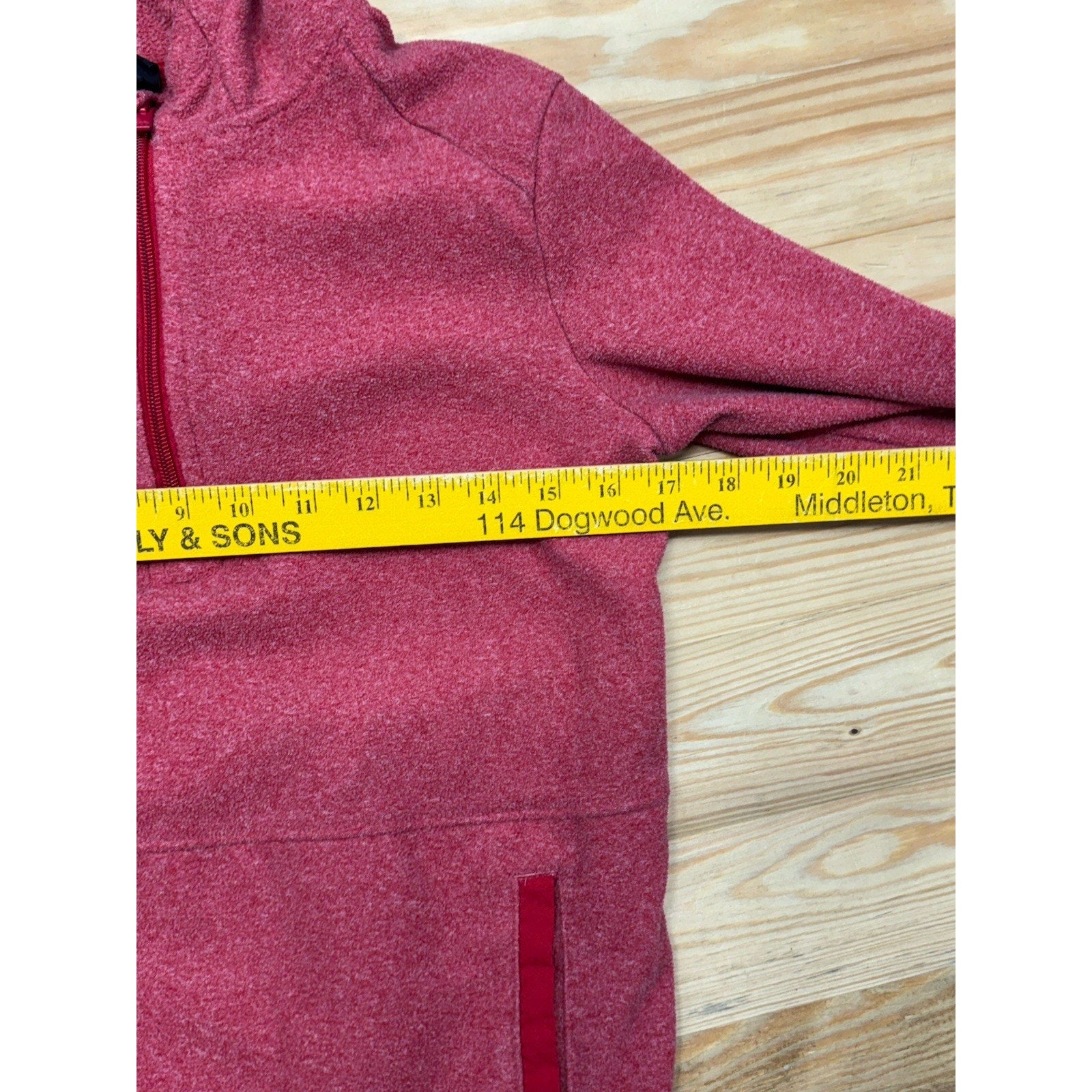 All In Motion 1/4 Zip Hooded Pullover, Women’s Large Light Red Athletic Fit