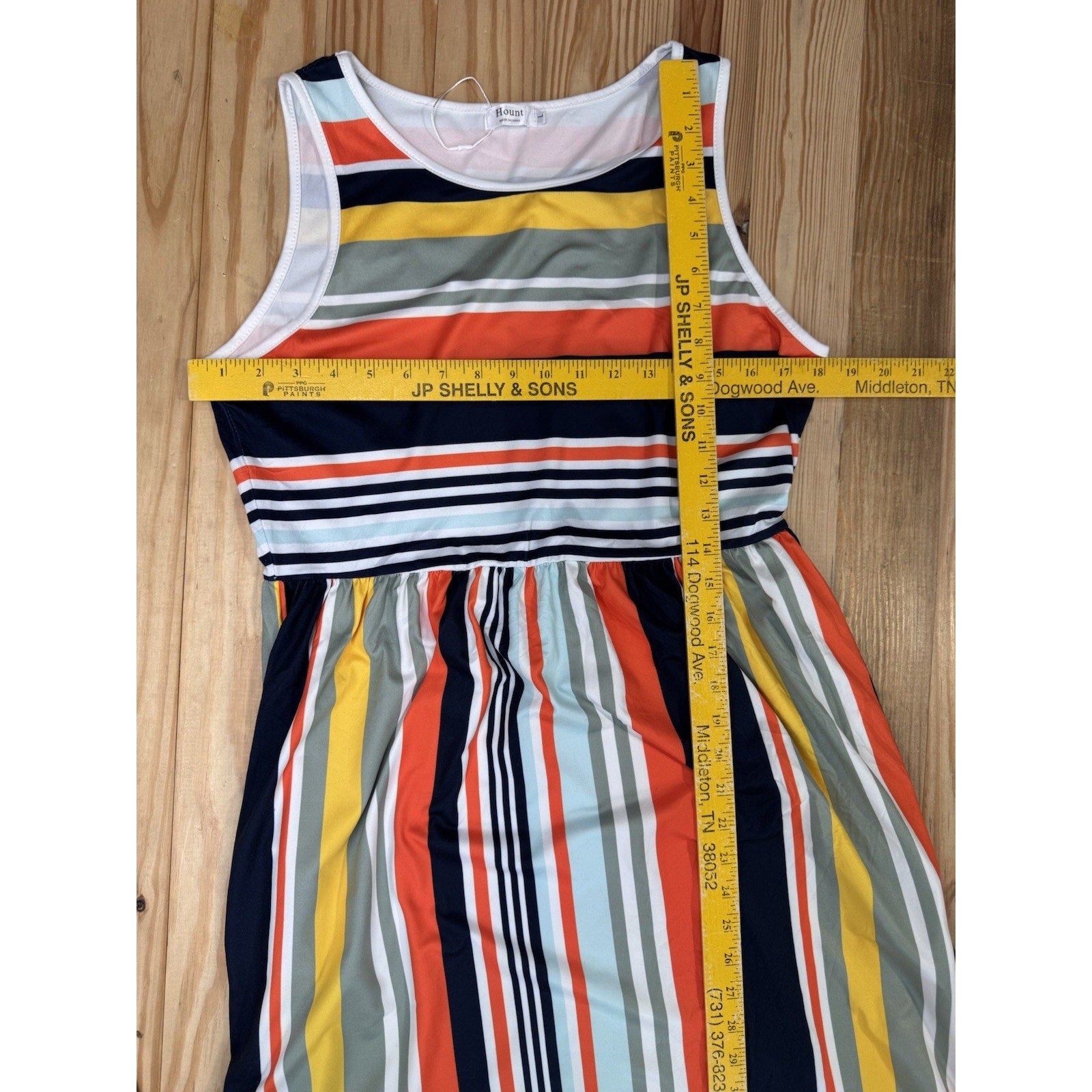 Hount Women's Sleeveless Striped Long Maxi Dress Size Large