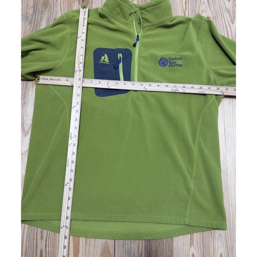 Eddie Bauer First Ascent Sweater Adult XL Green Micro Fleece 1/4 Zip Pockets