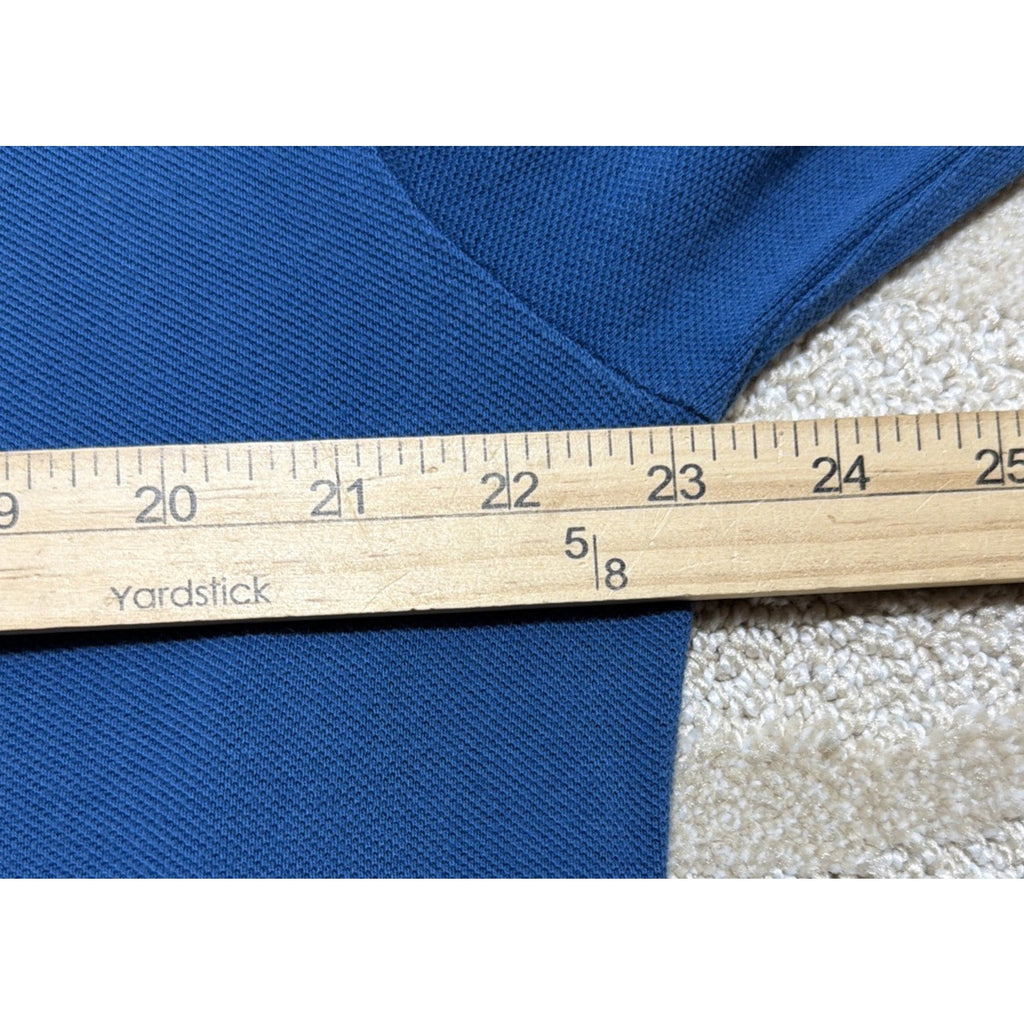 Vtg Polo Ralph Lauren Rugby Polo Shirt Mens Blue Jersey Knit Long Sleeve Large