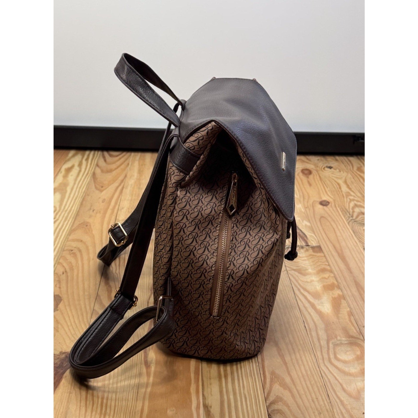 Rampage Womens Signature Brown Backpack / Purse