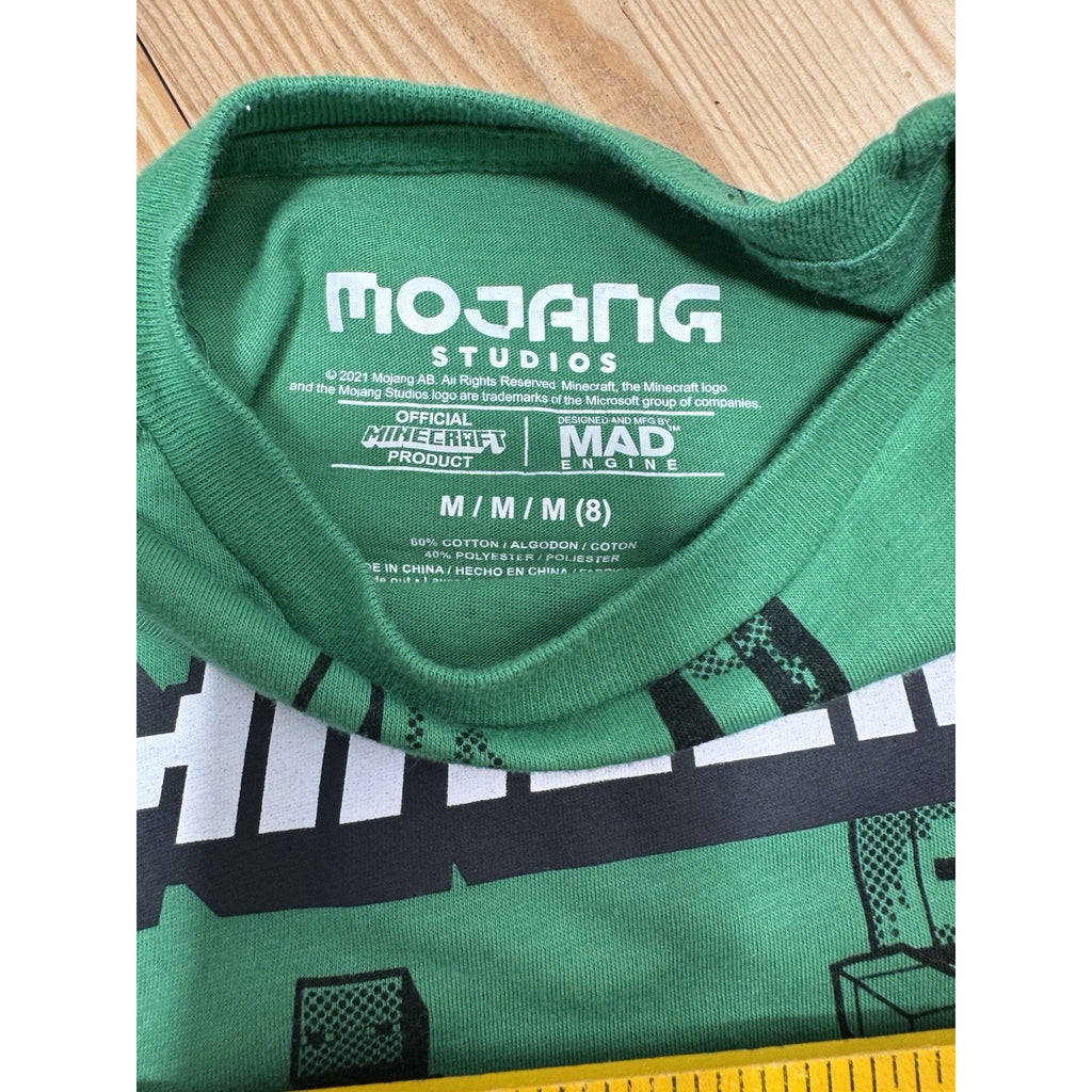 Minecraft Attitude Green T-shirt Short Sleeve Boys Size Medium (8) Mojang