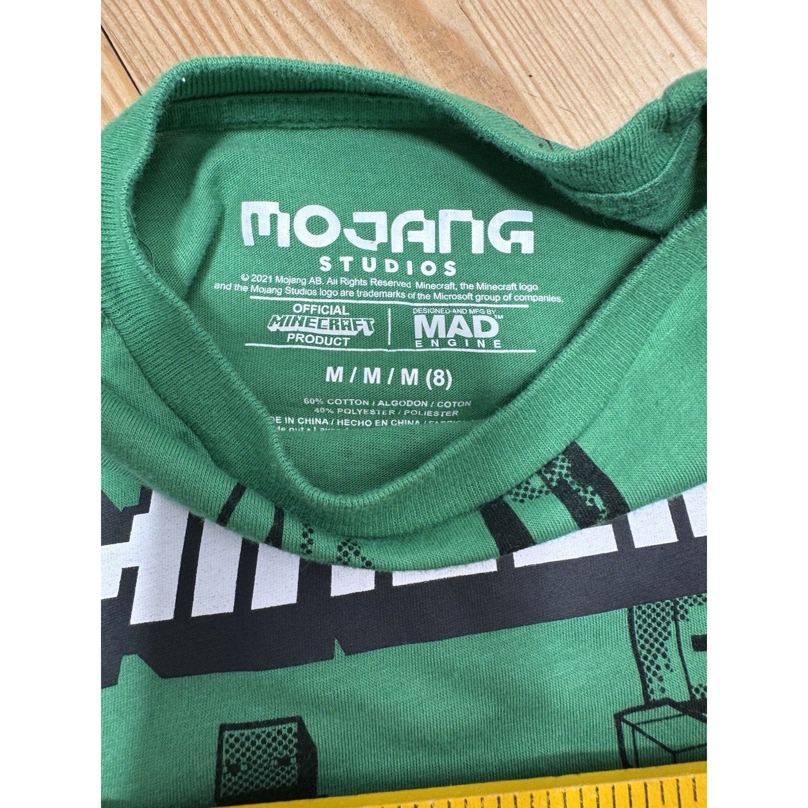 Minecraft Attitude Green T-shirt Short Sleeve Boys Size Medium (8) Mojang