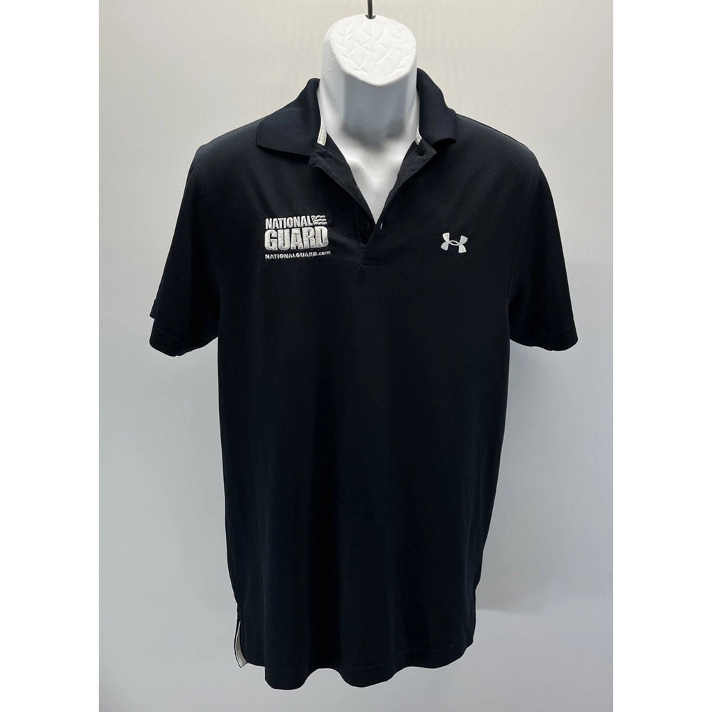 Under Armour Heat Gear national gaurd polo shirt men's Size Small Black