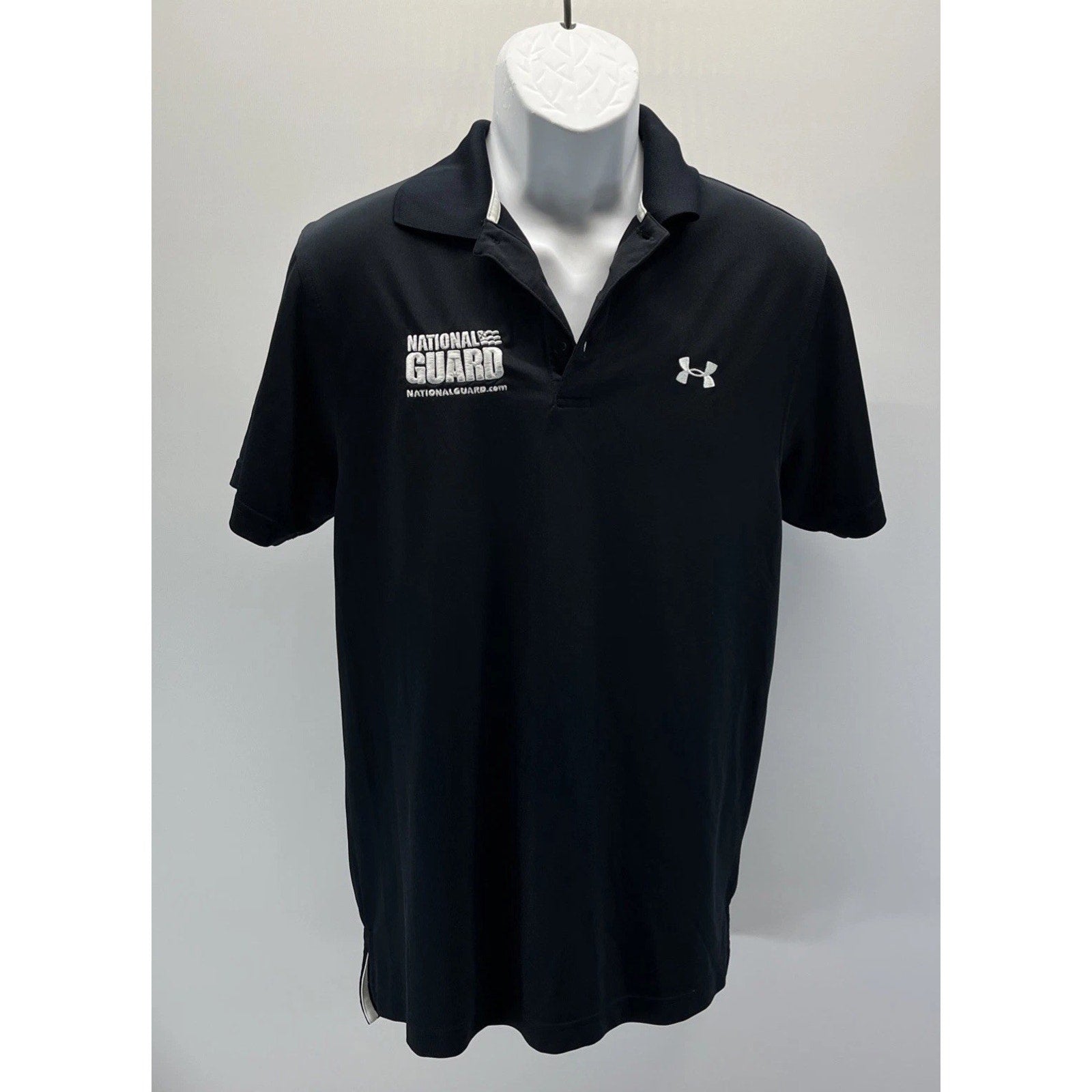 Under Armour Heat Gear national gaurd polo shirt men's Size Small Black