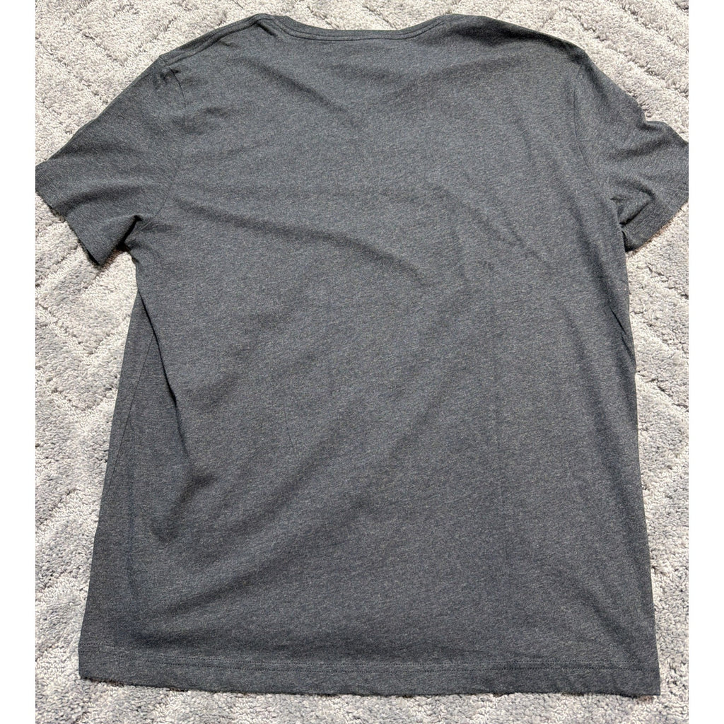 Express Mens T Shirt V Neck Short Sleeve Lightweight Logo Dark Grey XXL