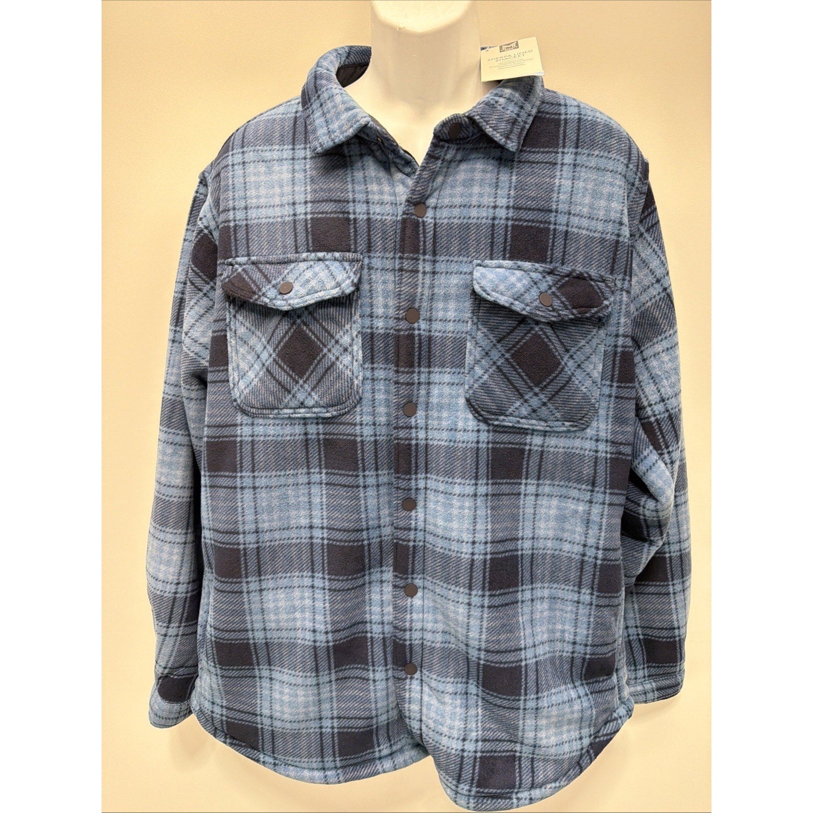 Member's Mark Men's Relaxed Fit Sherpa Lined Chest Pockets Shacket Large New