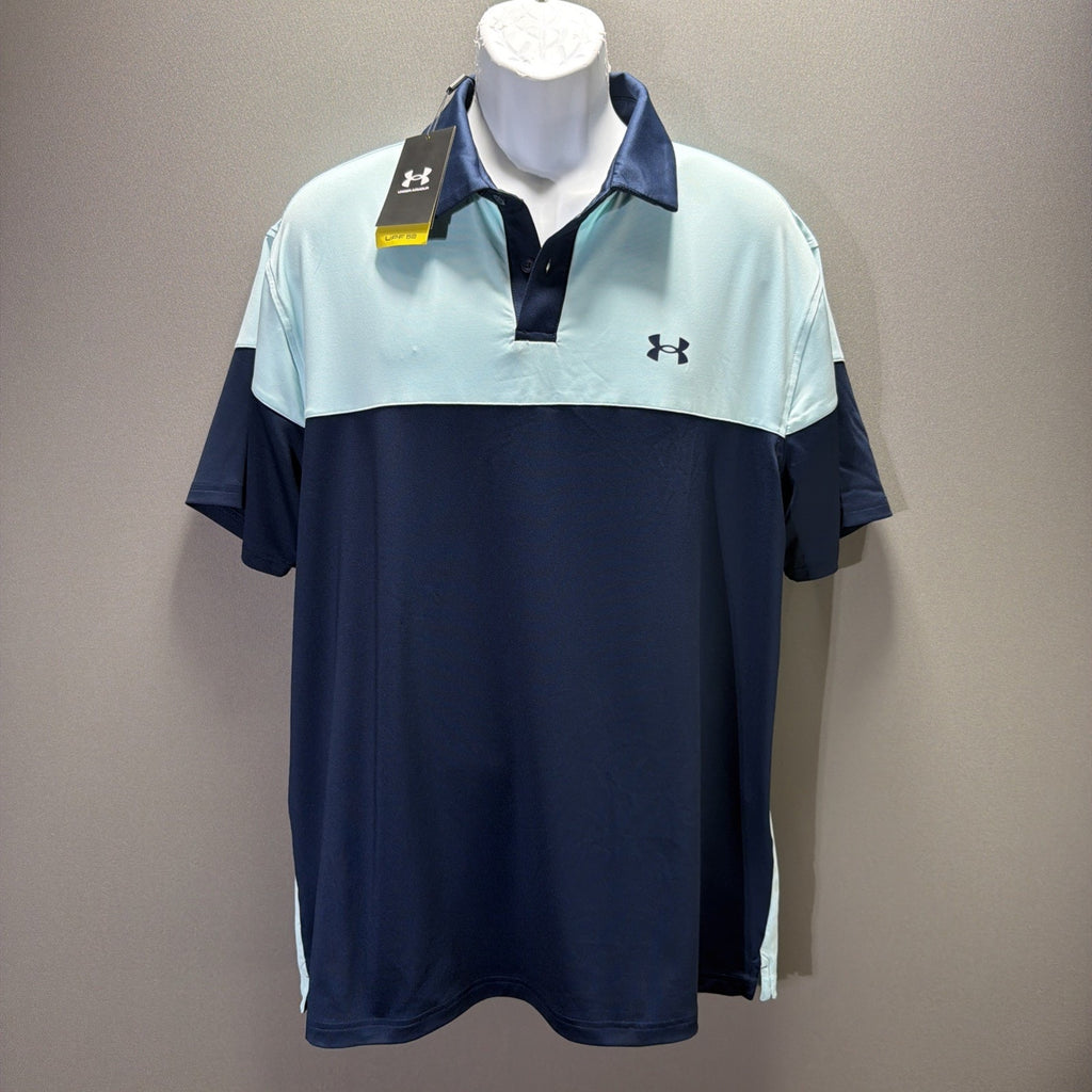 Under Armour Men's XL T2G Performance Color Block Golf Polo UPf 50 NWT Stretch