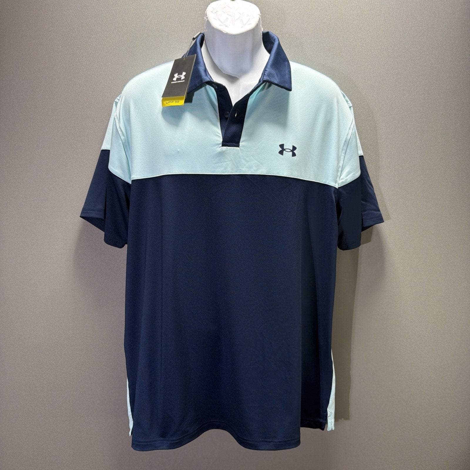 Under Armour Men's XL T2G Performance Color Block Golf Polo UPf 50 NWT Stretch