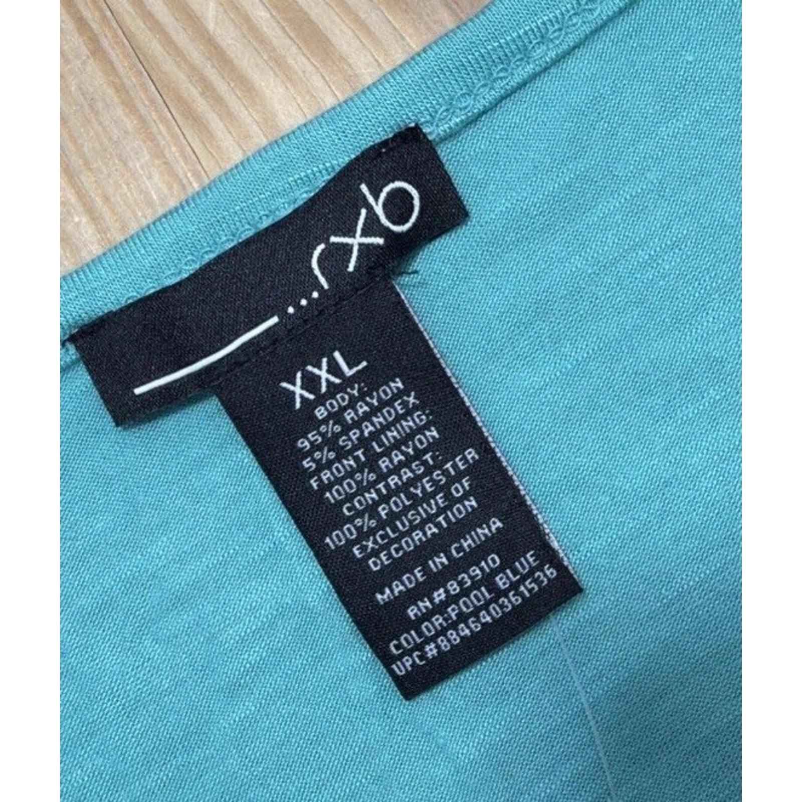 RXB Sleeveless Calypso Pool Blue Lined Blouse XXL NWT