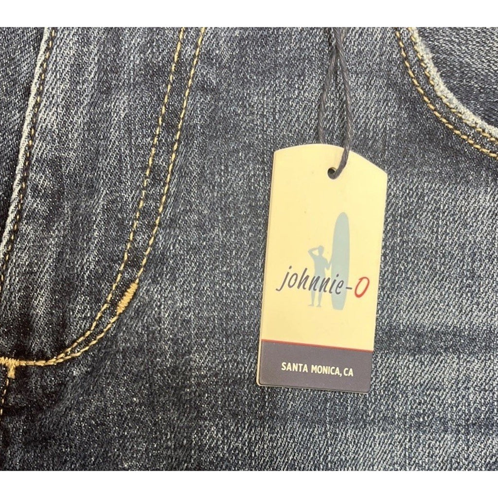 Johnnie O Jeans Mens 30x34 Blue Barlow Straight Leg Dark Denim NWT