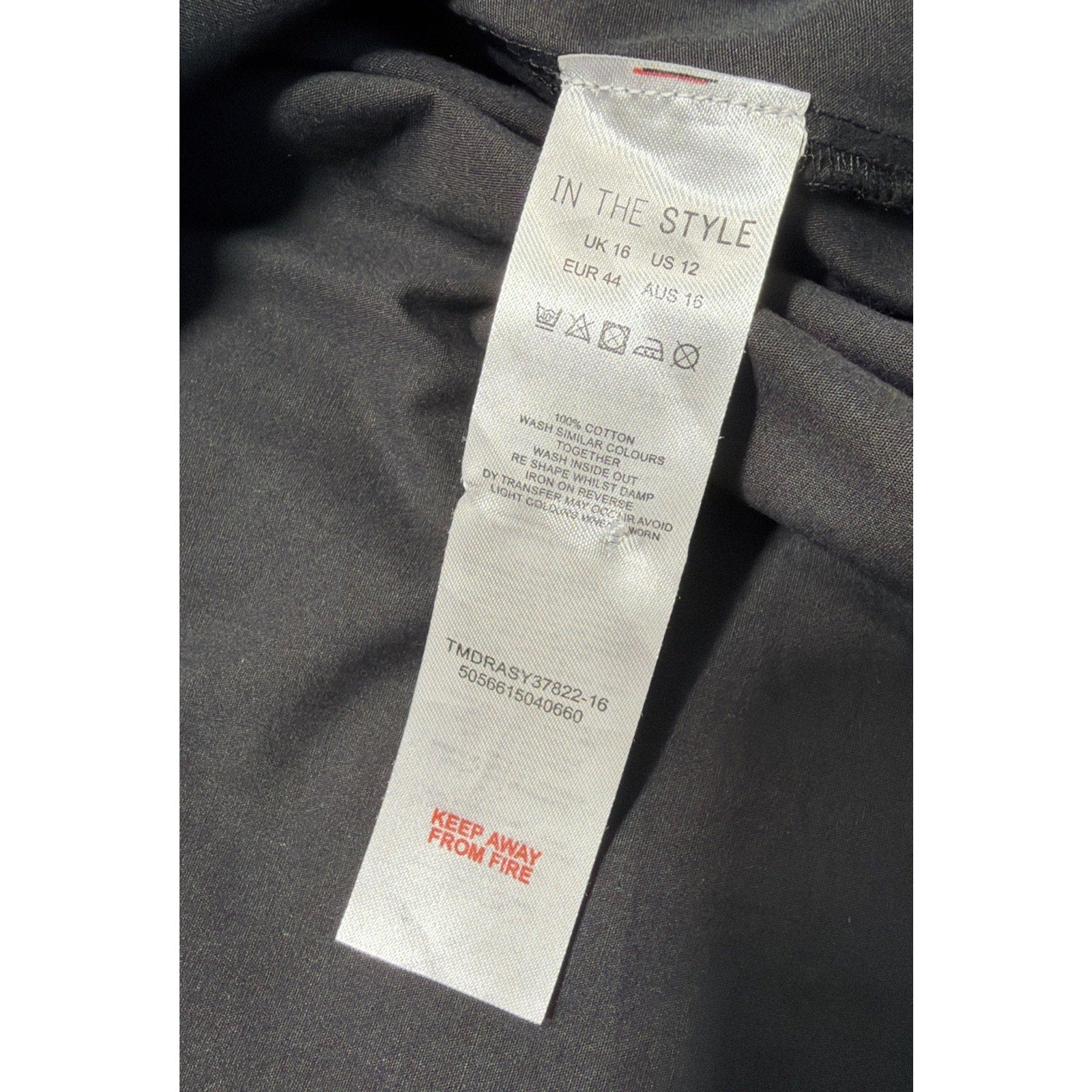In The Style X Pierre Sian Utility Dress In Black Button Up Size 12