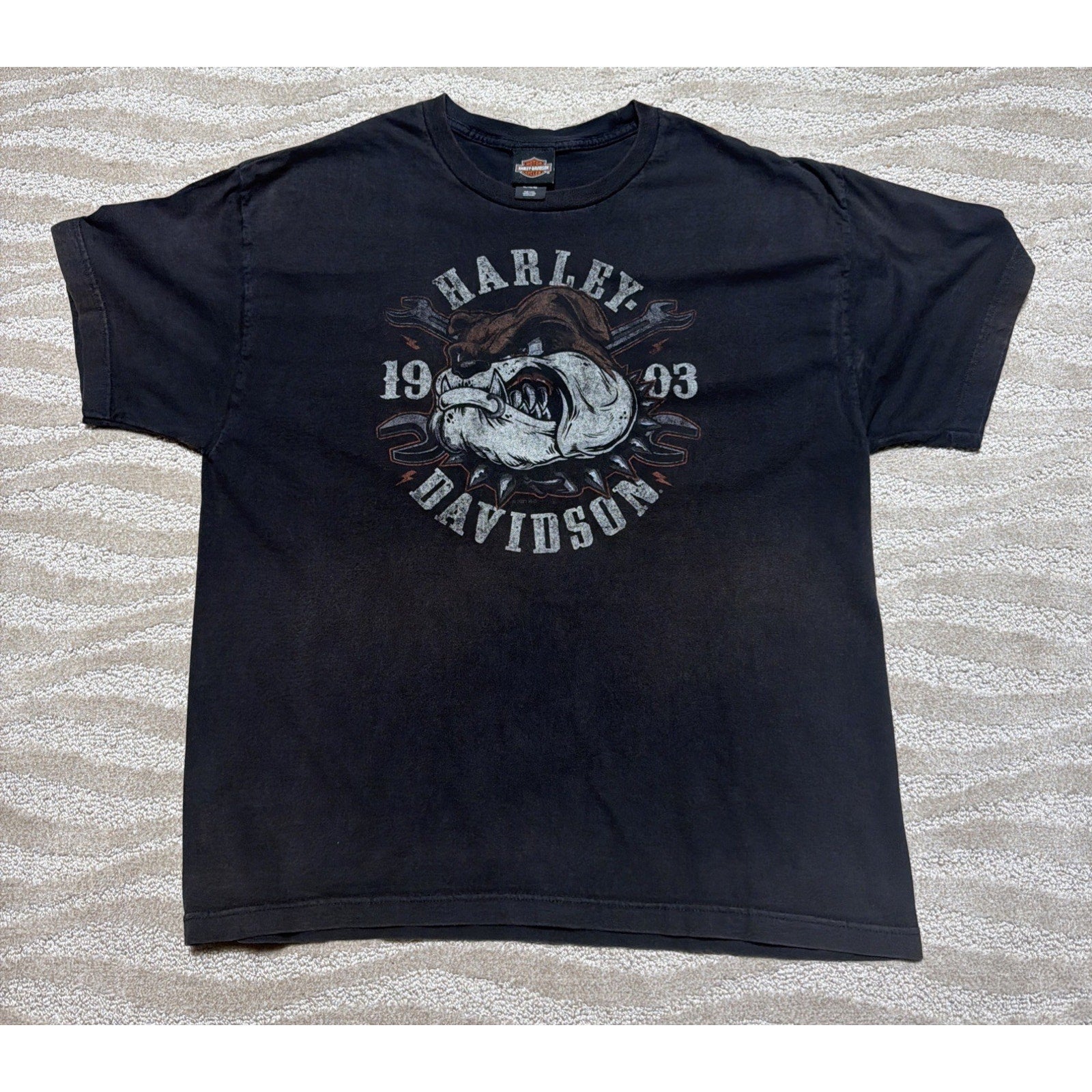 Harley Shirt XL Vintage Y2k Dog Davidson Motorcycle Biker Tee Ocala Florida