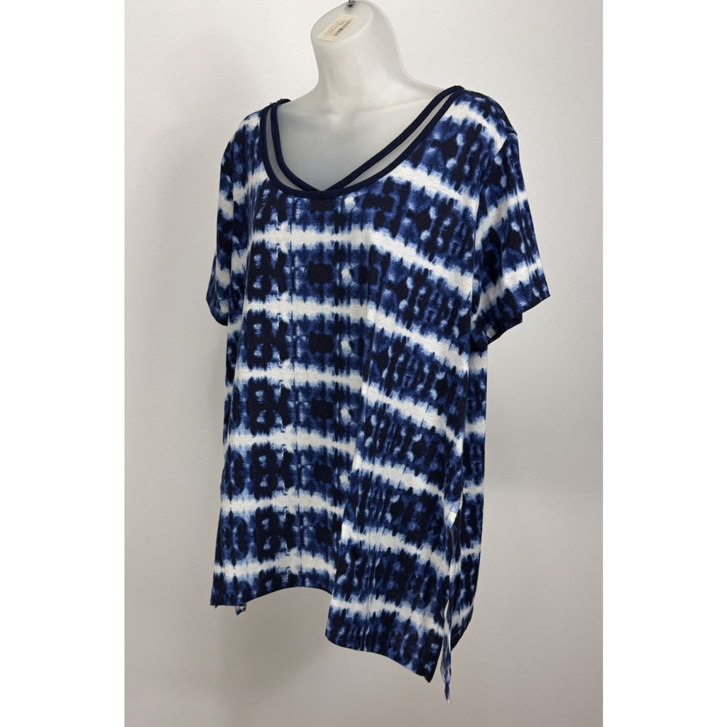 Just Be Womens Blouse Size Small Slit Sides Multi Color