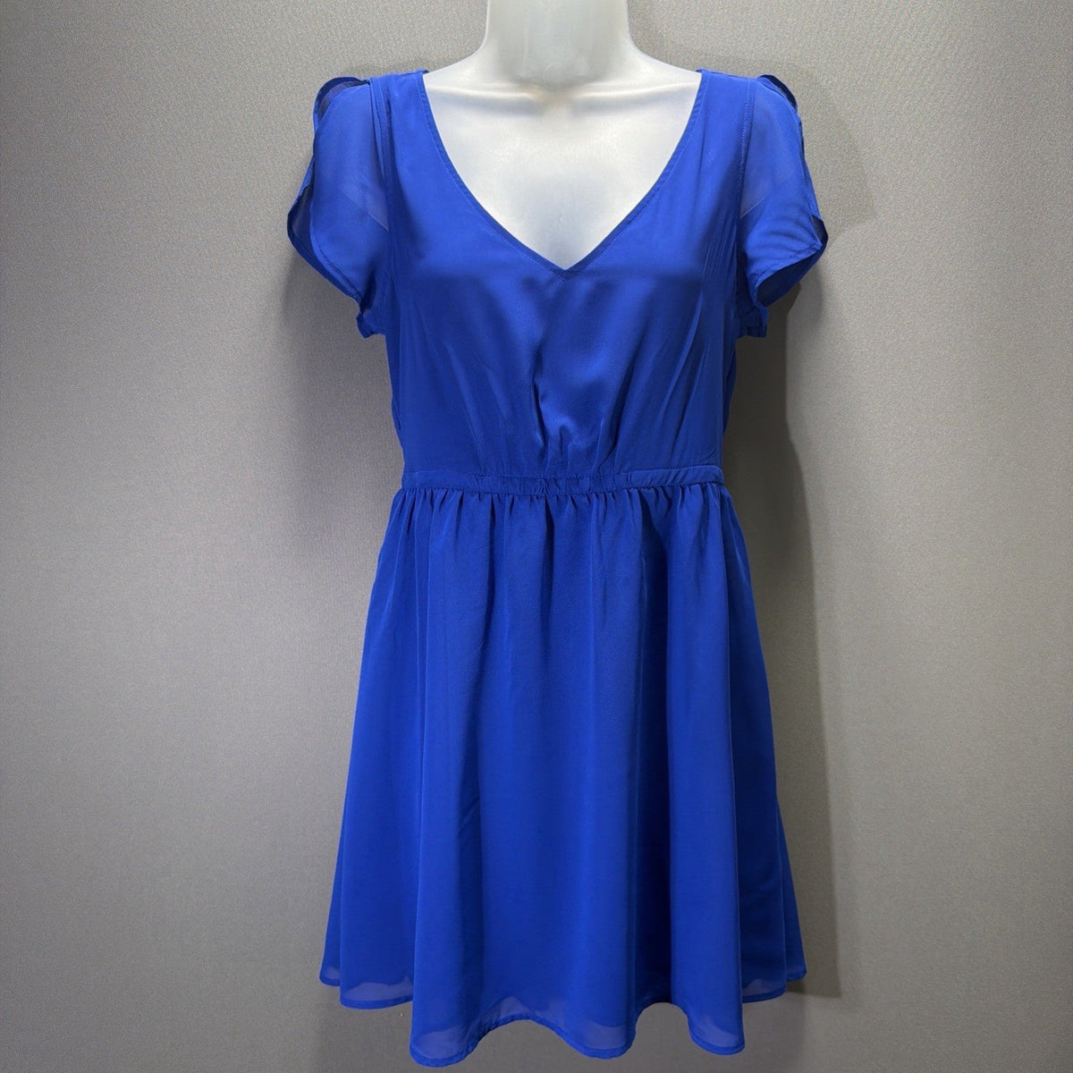 Express summer royal blue Lined Mini Baby Doll dress Size Small