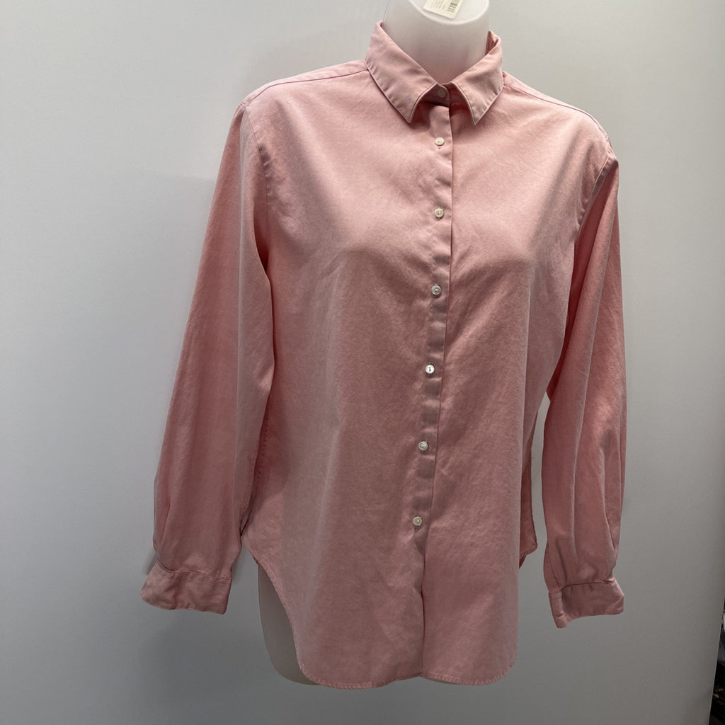 Foxcroft Womens Pink Button Front Long Sleeve Shirt, Top, sz 8