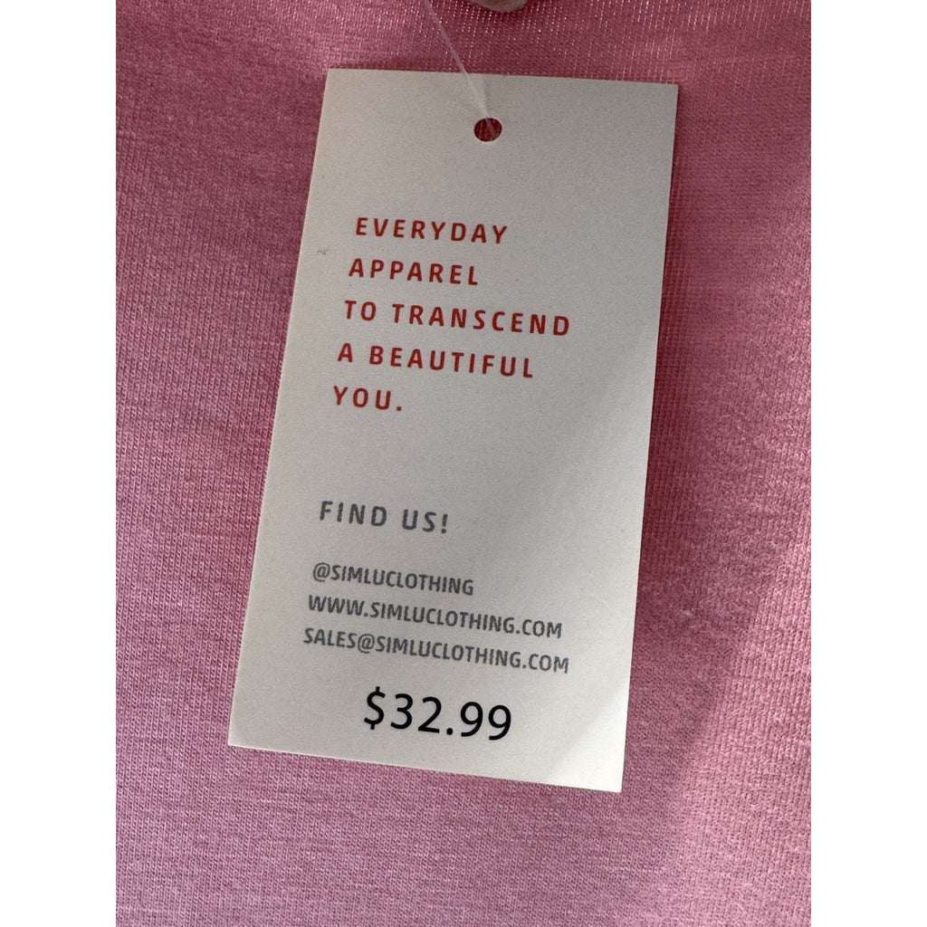 Simlu Peachy Pink 3/4 Sleeve Blouse Rayon Stretch Rayon Women’s Size M