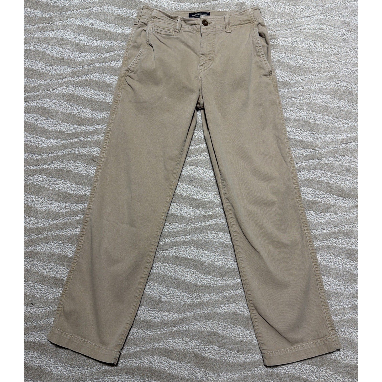 American Eagle Extreme Flex Relaxed Straight chino Pants Men's 26x27 beige