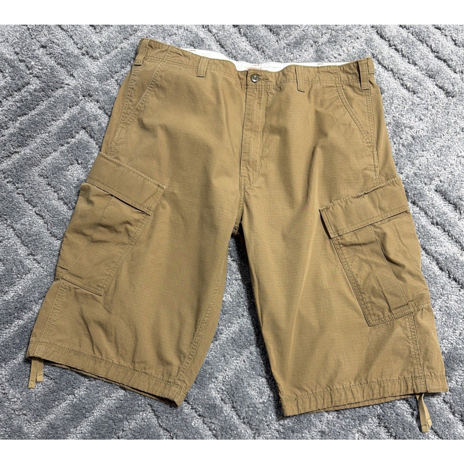 Levis Cargo Shorts Mens 38 Tan Baggy Pockets Skater Loose Red Tab
