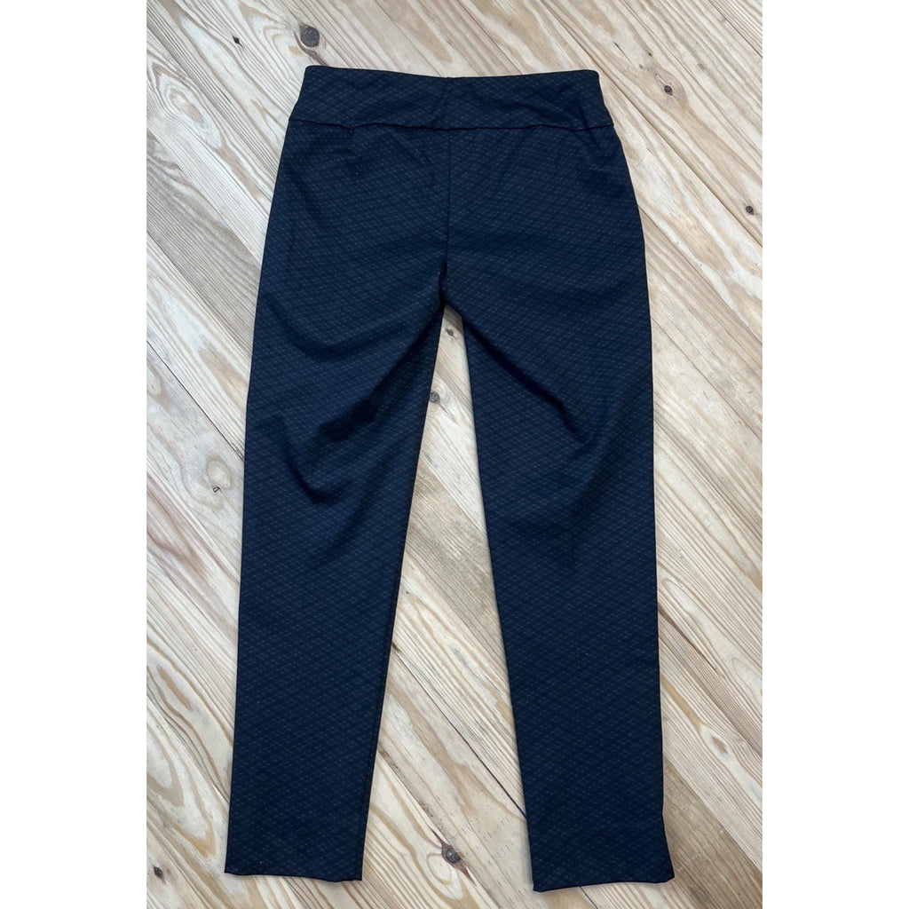 Zac & Rachel Womens Dark Gray Plaid Leggings Skinny Leg Slacks Size S