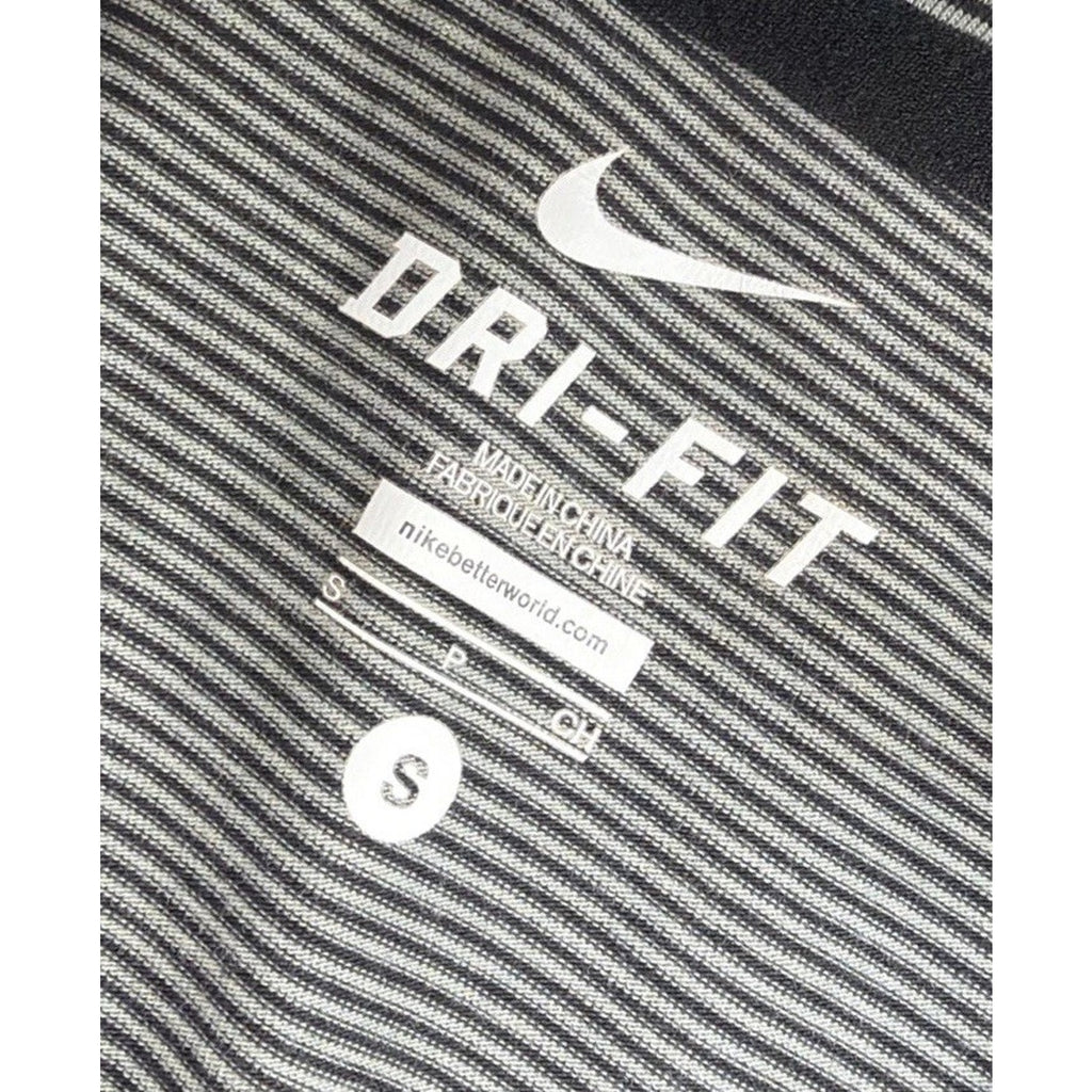 Nike De Fit Golf Polo Shirt Men’s S Black Gray Striped Performance Stretch