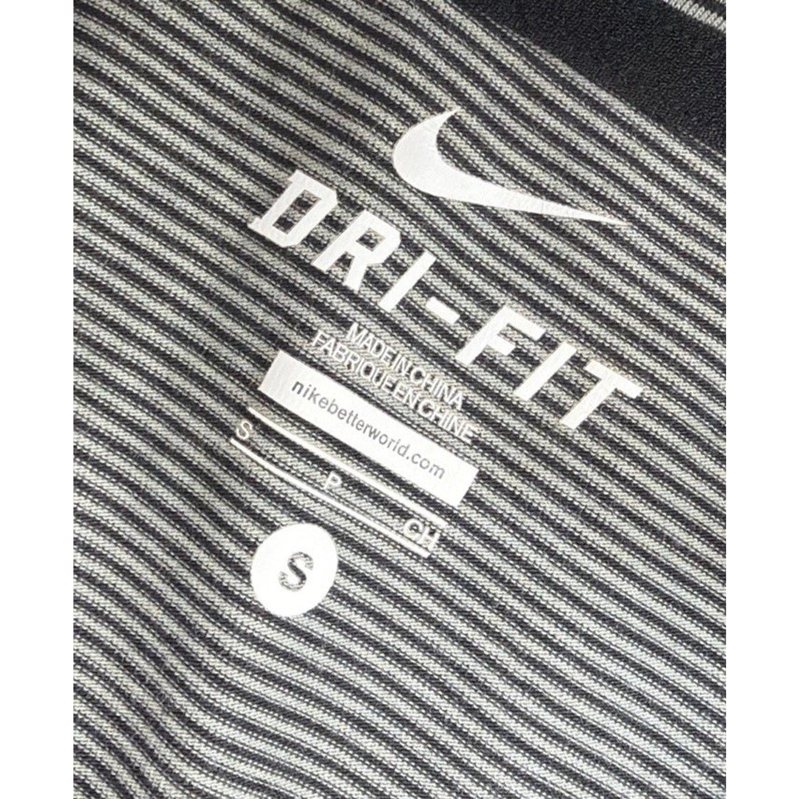 Nike De Fit Golf Polo Shirt Men’s S Black Gray Striped Performance Stretch