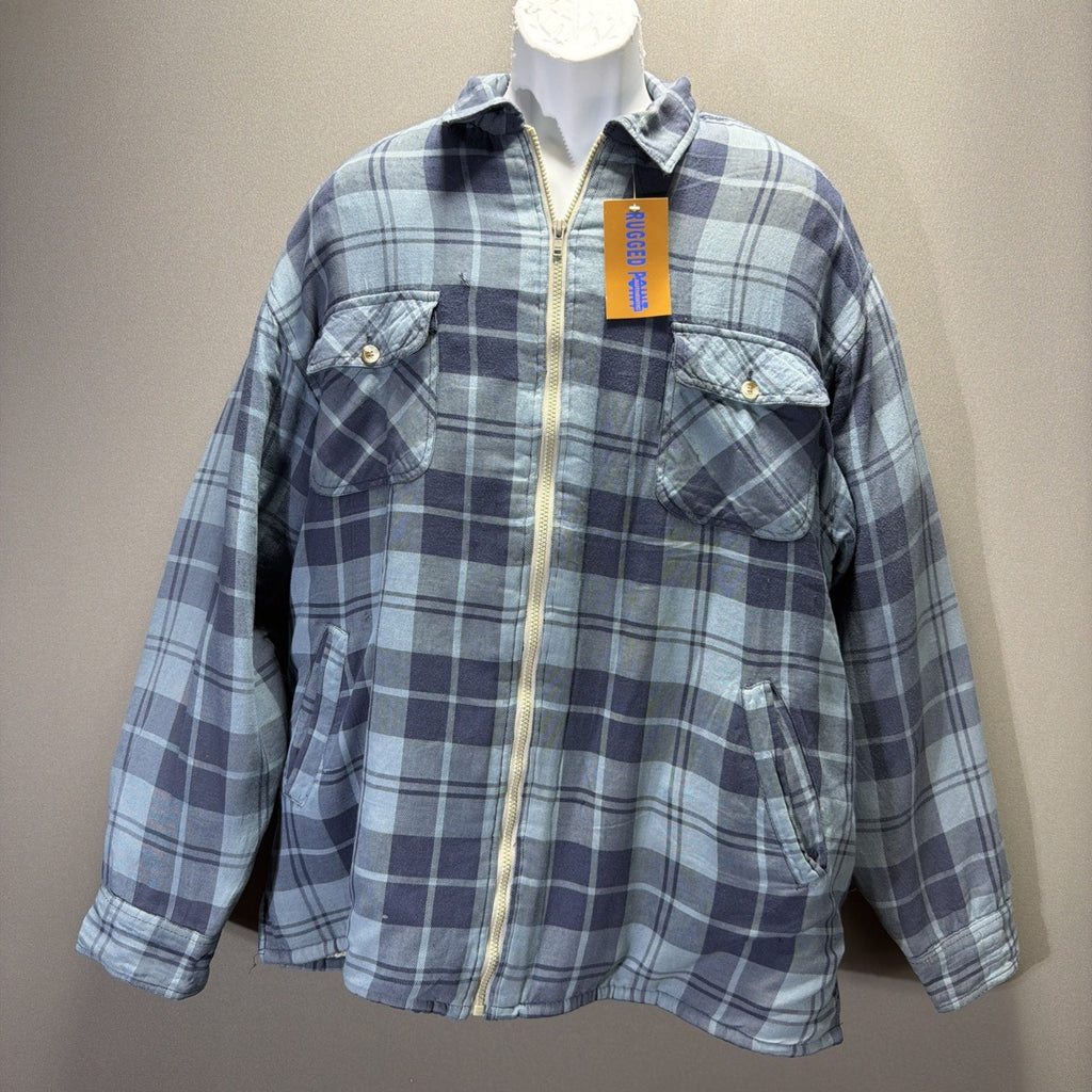 Mens Rugged Point Authentic Plaid Fleece Sherpa Full Zip Shacket 2XL NWT