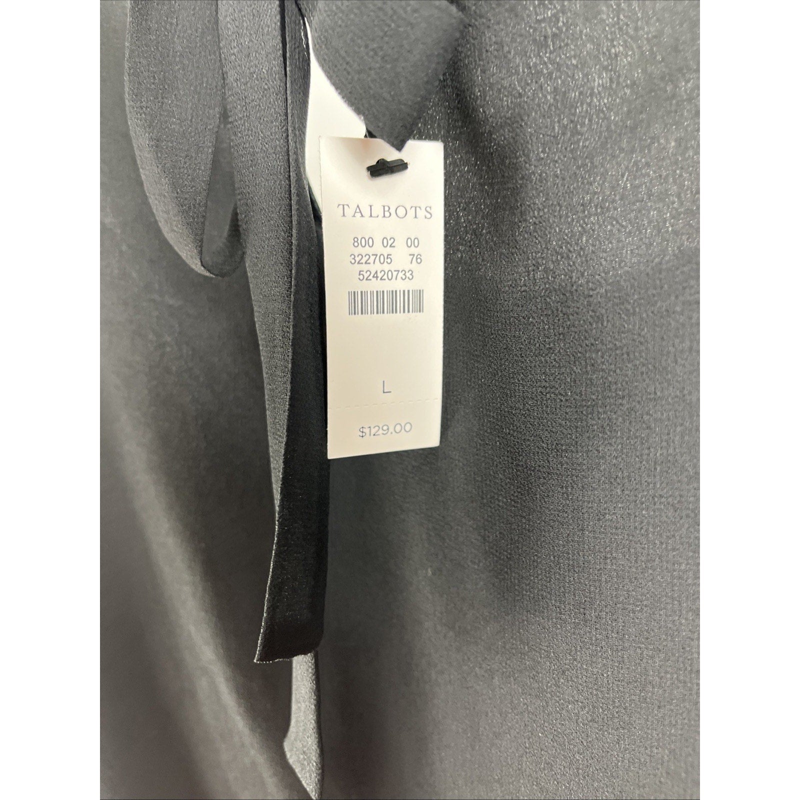 NWT Talbots rsvp Black Chiffon Embellished Polka Dot Shell Beaded Large Lined