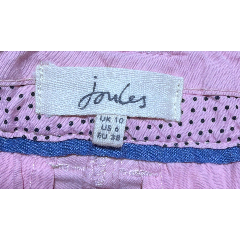 Joules Women Hesford Slim Chinos- Pink Size 6 Mid Rise Stretch