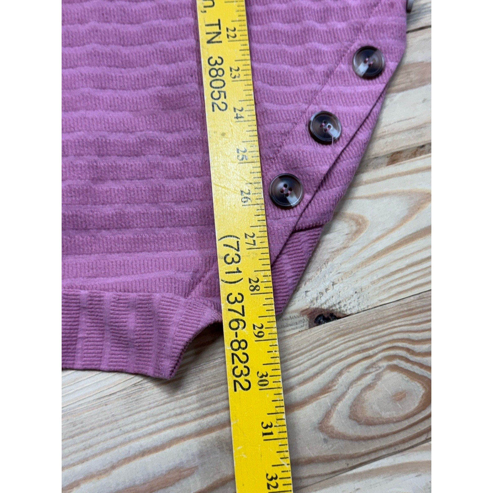 New York Laundry Womens Top 1X Tunic Knit Pink Poly Blend Casual Deco Buttons