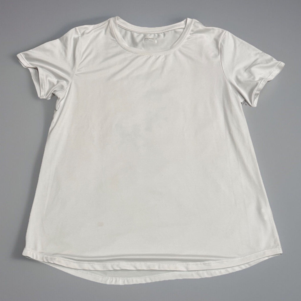 Jockey 32 cool degree women's size Large shirt activewear white boat neck white