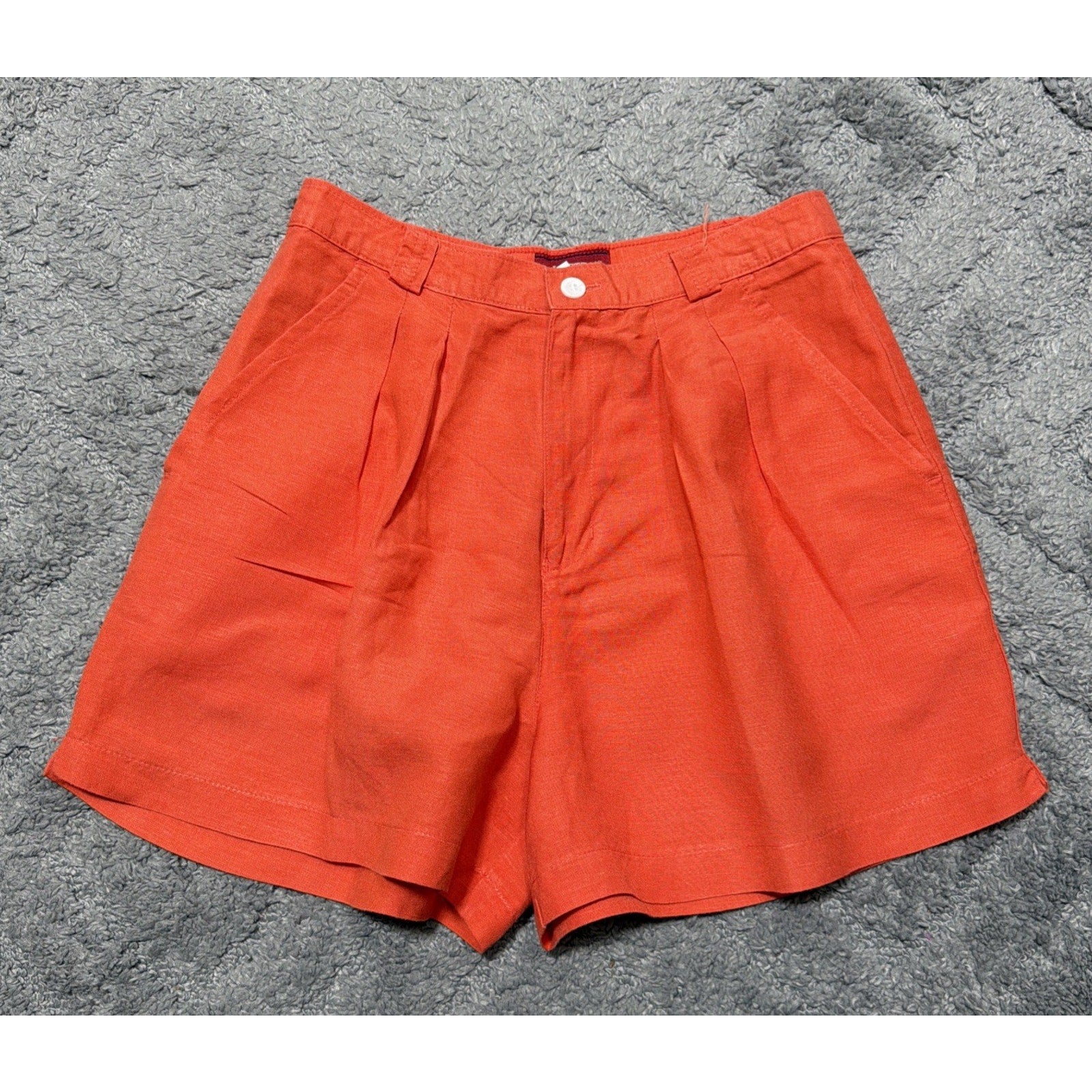 Vintage Palmettos Linen High Waisted Shorts Size 7 Mom Pants Beachy 26x3