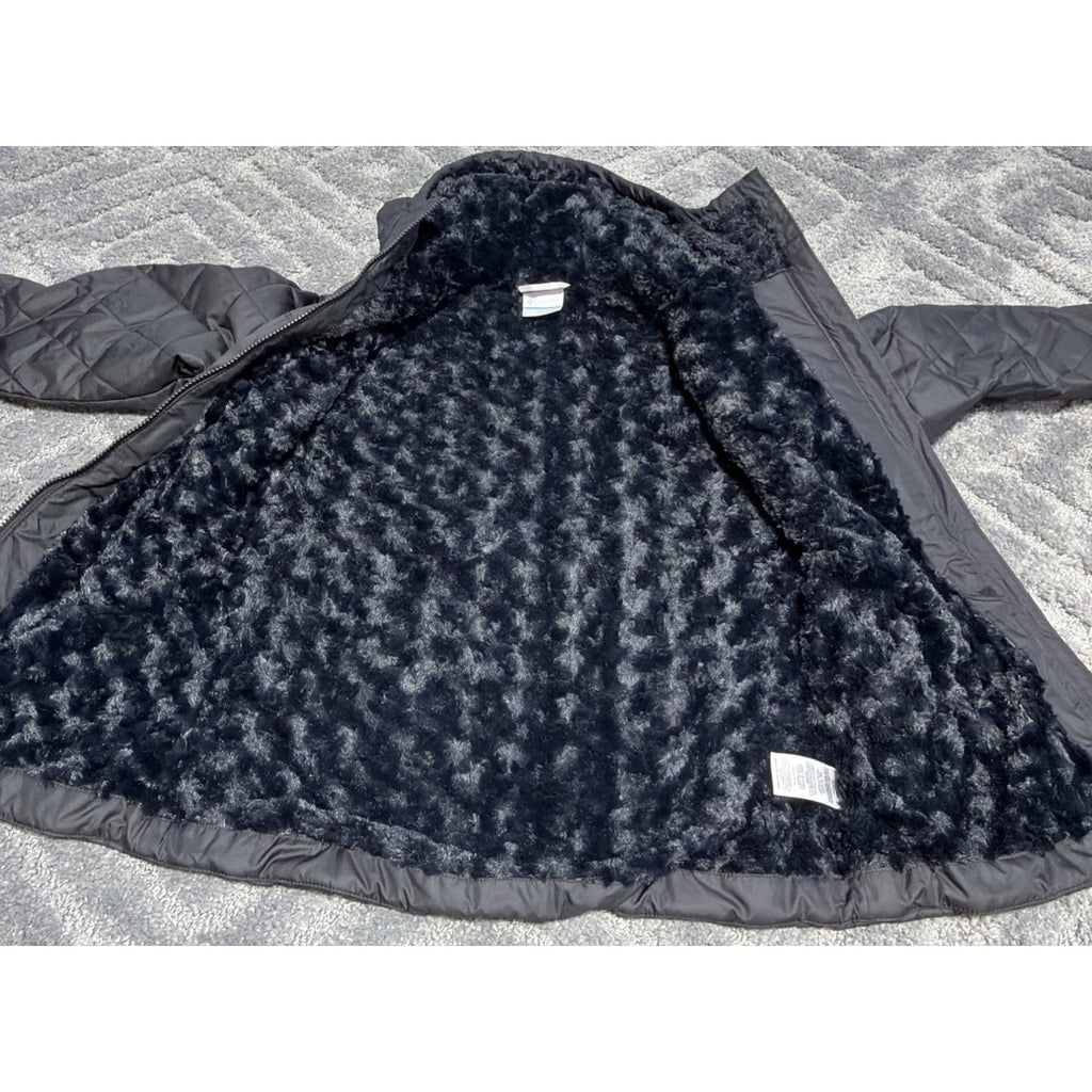 Columbia Copper Crest Quilted Hooded Super Soft Fleece-Lined Jacket - Black S